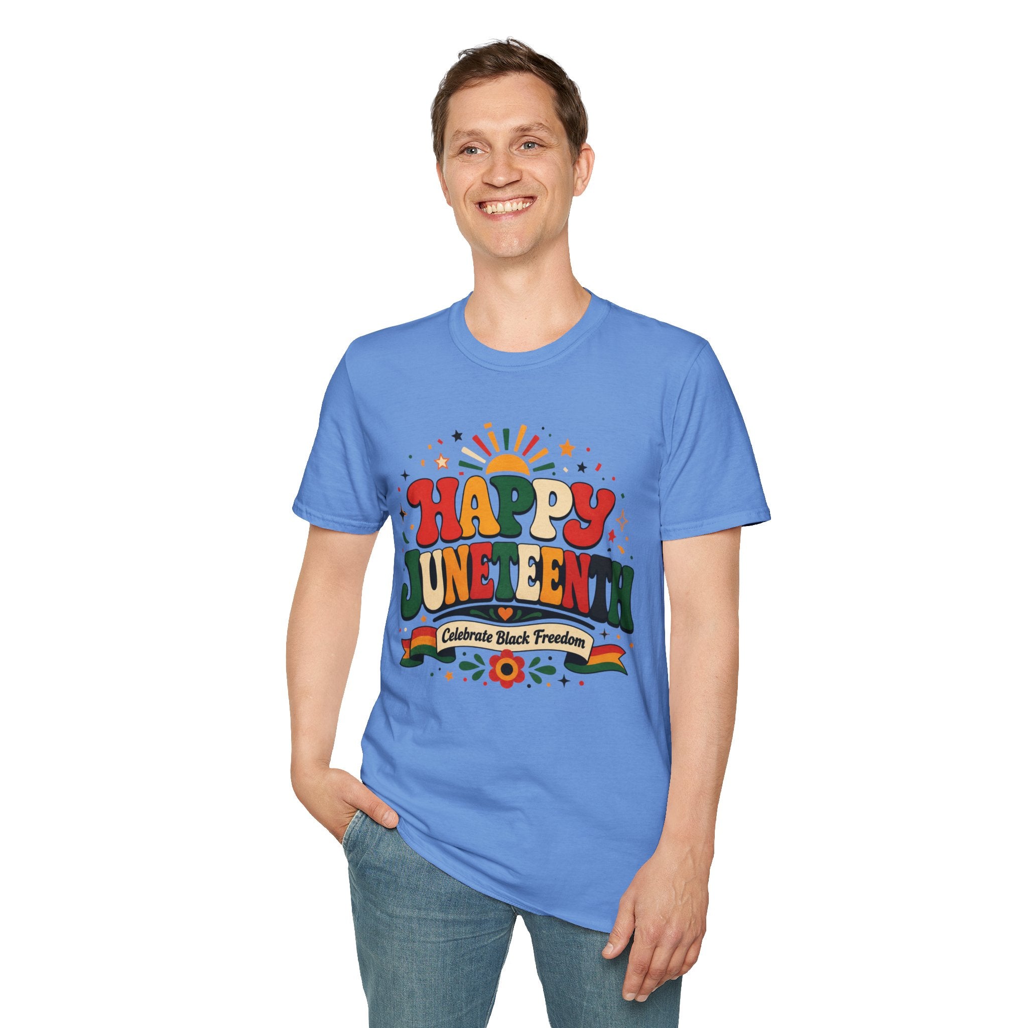 Juneteenth T-Shirt - "Happy Juneteenth" Retro Celebration Tee