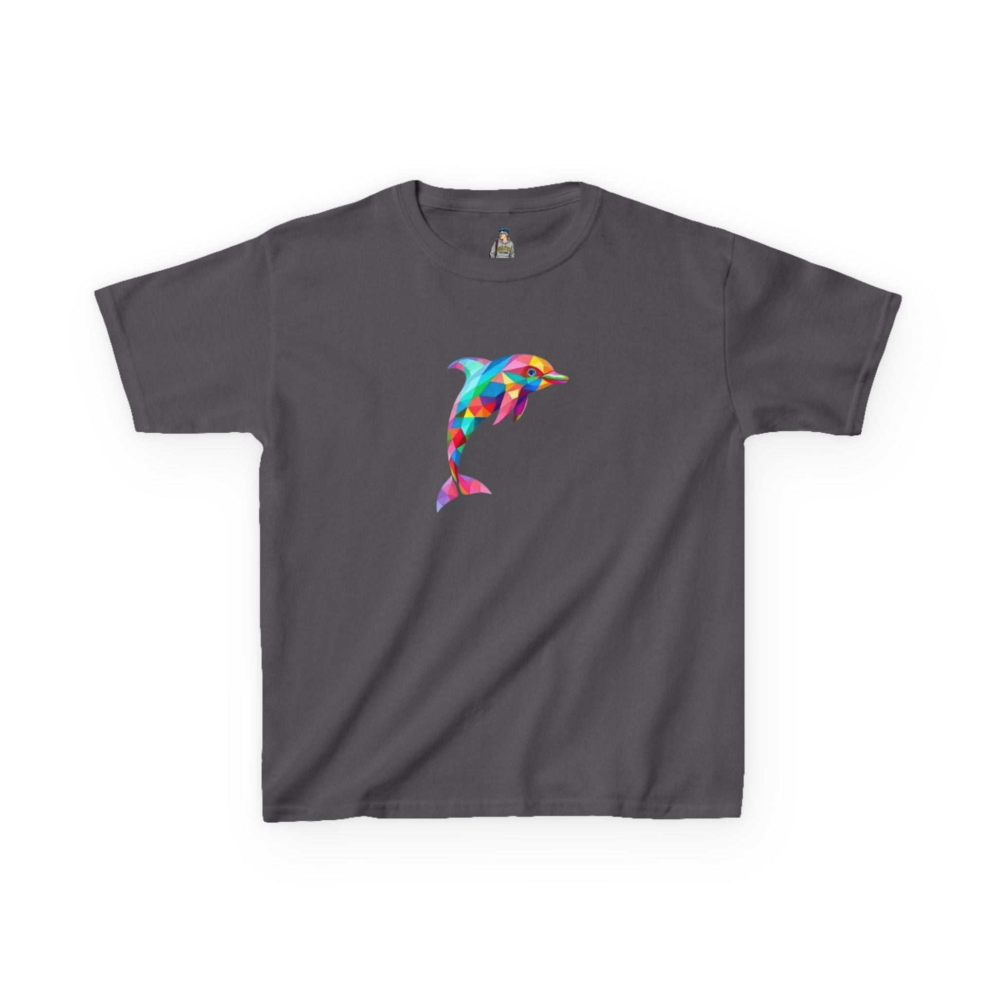 Colorful Fractal Dolphin Kids Heavy Cotton Tee - EqualiTees.Me