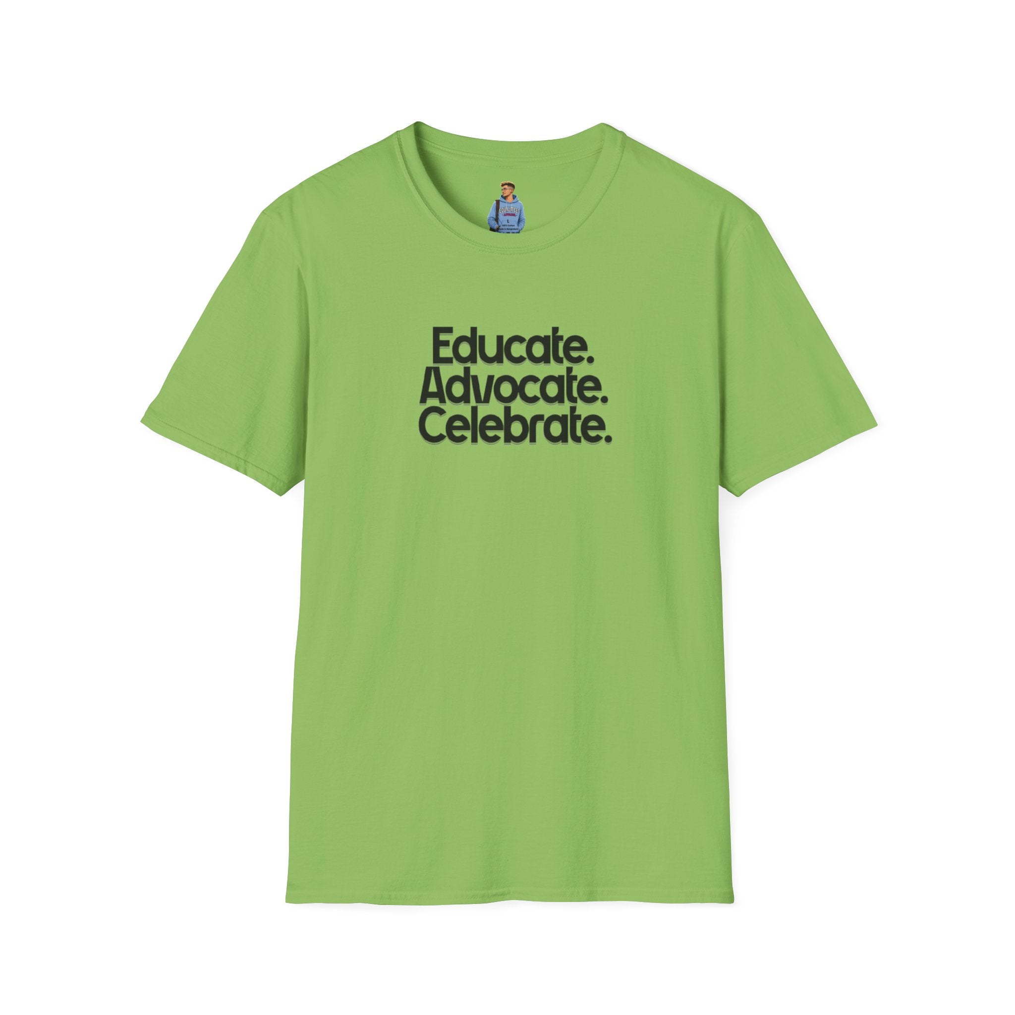 Teacher Advocate T-Shirt - Subtle Pride Educate Advocate Celebrate Design
