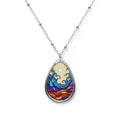 Sun & Wave Teardrop Pendant Necklace