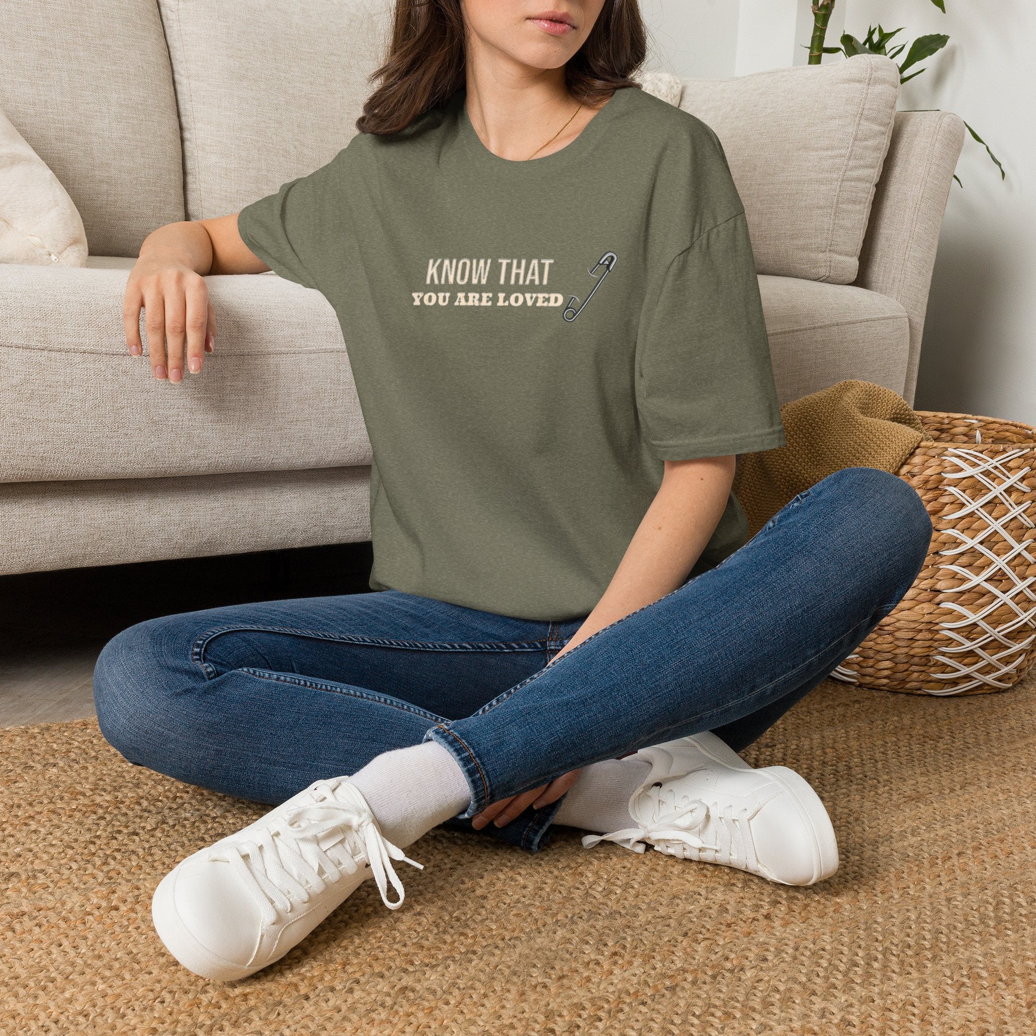 Safety Pin Know That You Are Loved Inspirational Tee Unisex Softstyle T-Shirt