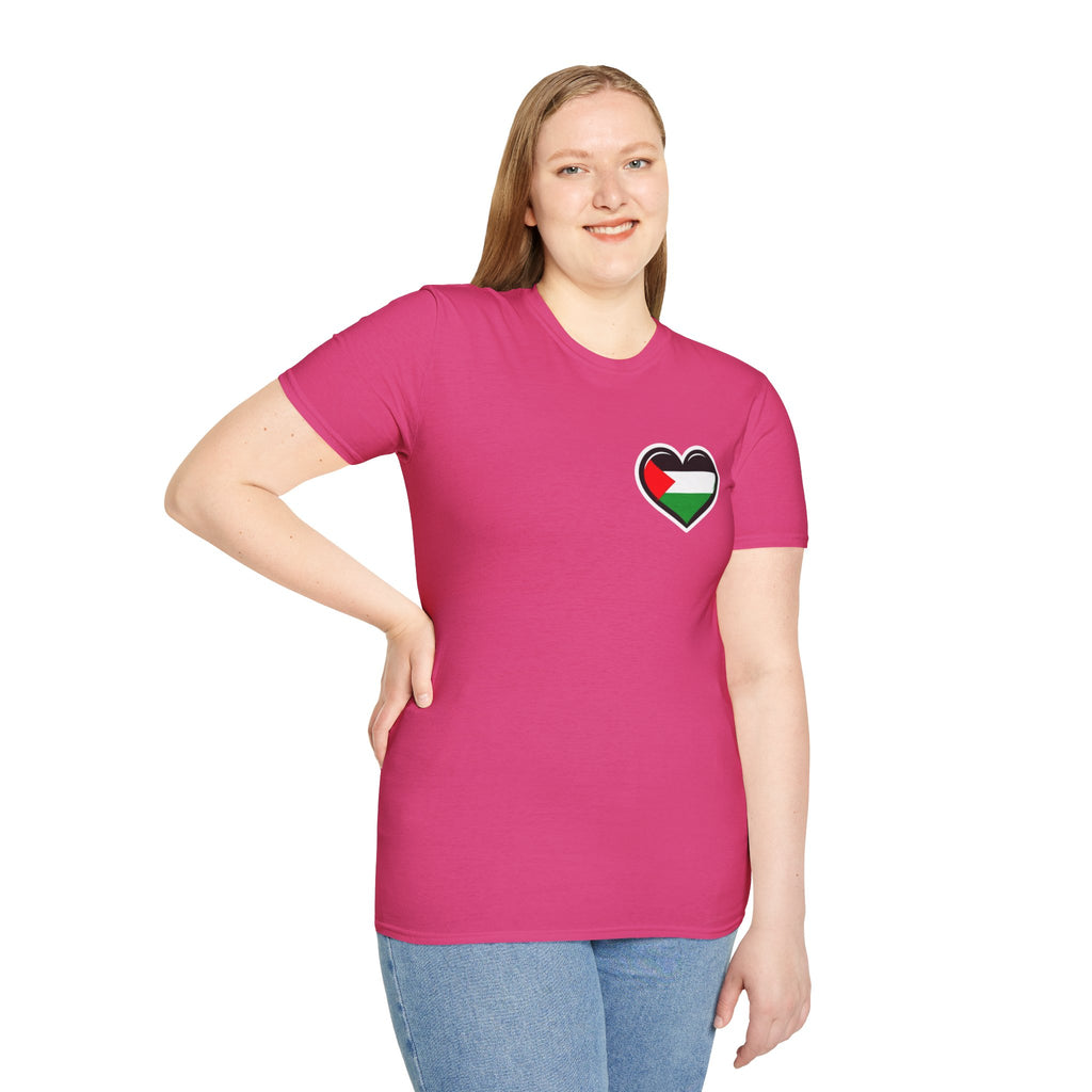 Camiseta unisex de estilo suave: "Apoya a Gaza y todos somos Palestina".