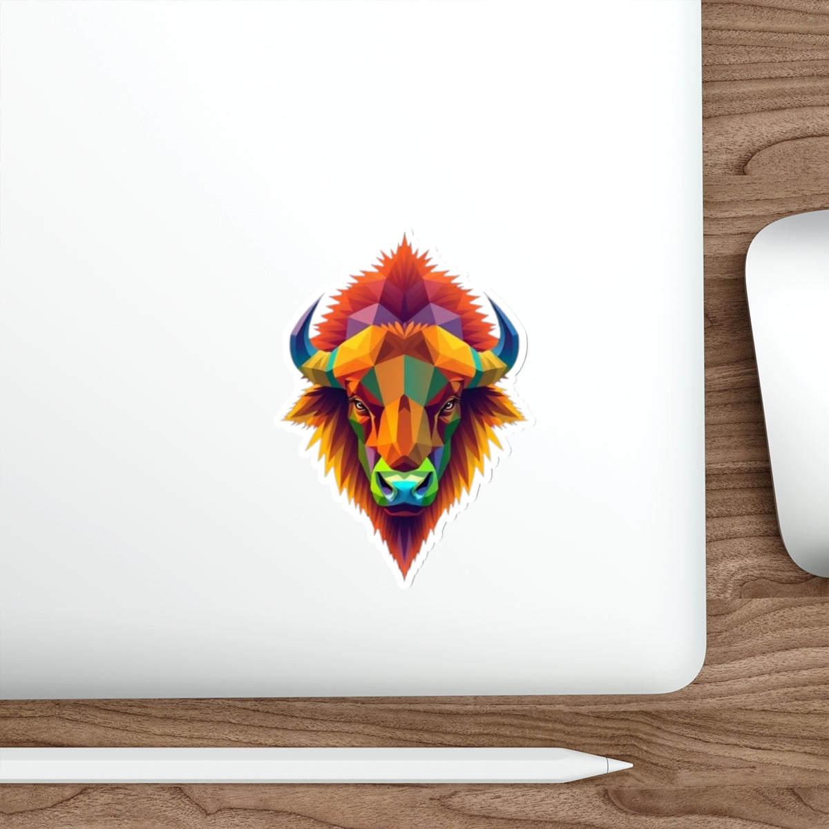 Pegatinas troqueladas de bisonte fractal LGBTQIA