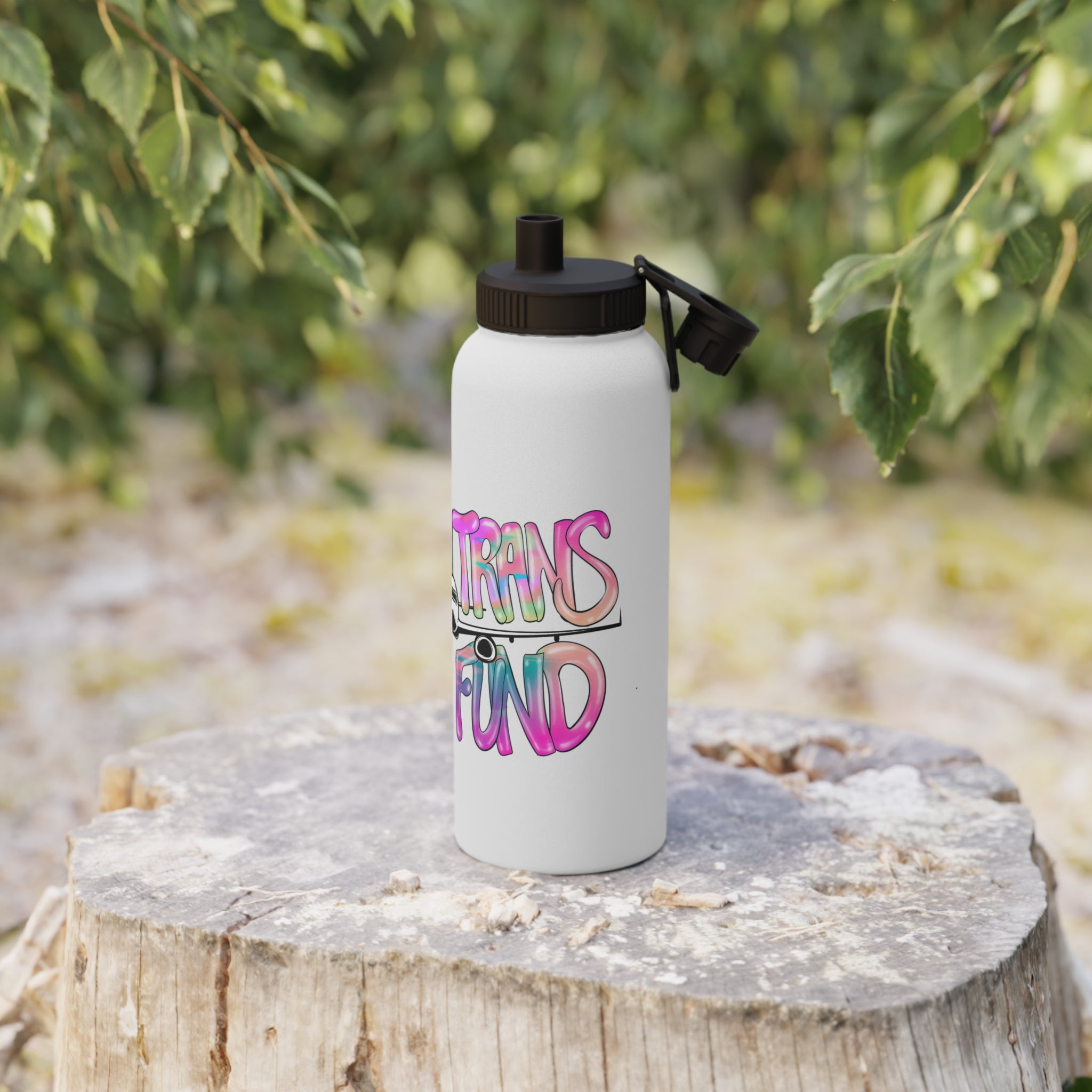 BTTF - Black Trans Travel Fund Logo Stainless Steel Sports Water Bottle