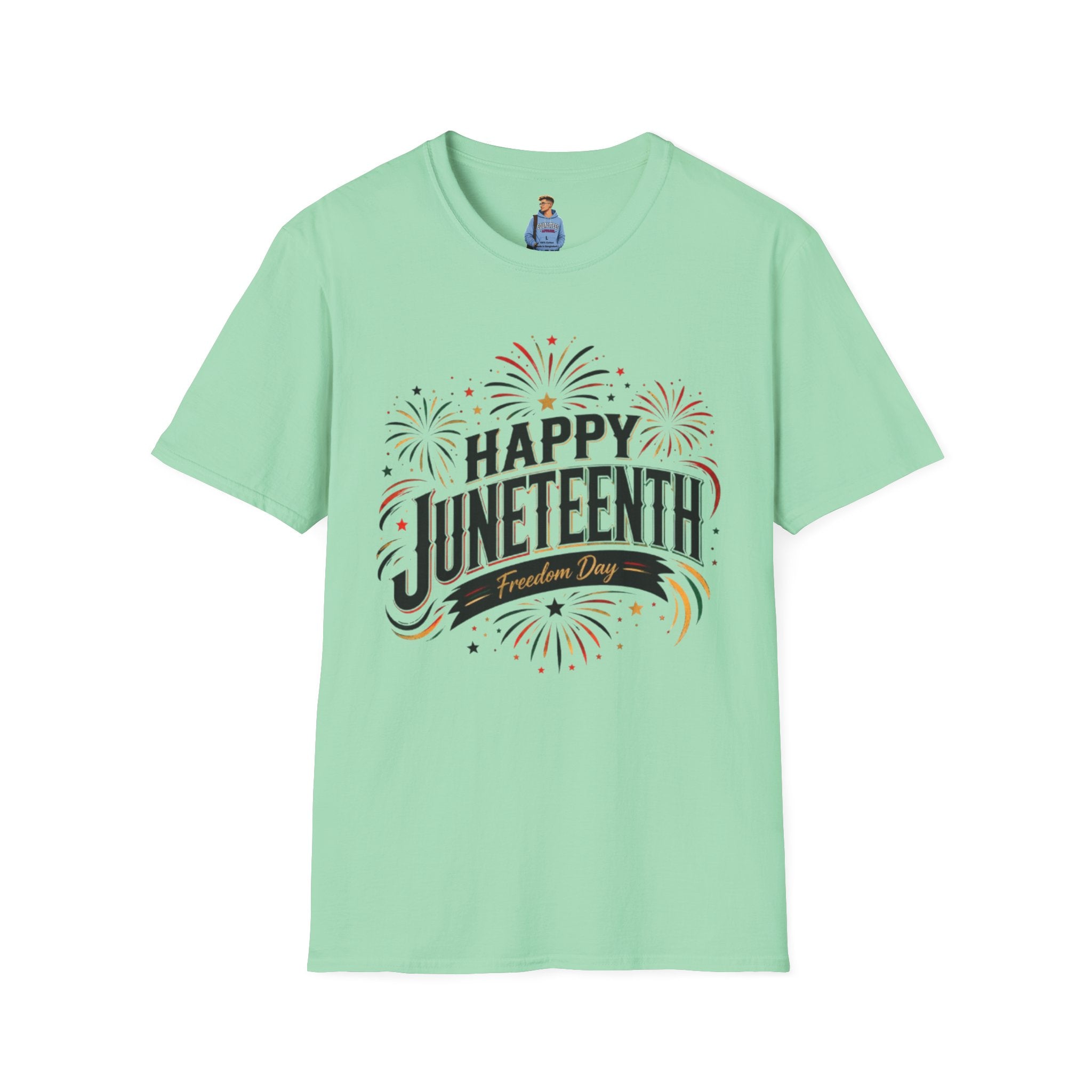 Juneteenth T-Shirt - "Happy Juneteenth" Fireworks Celebration Tee