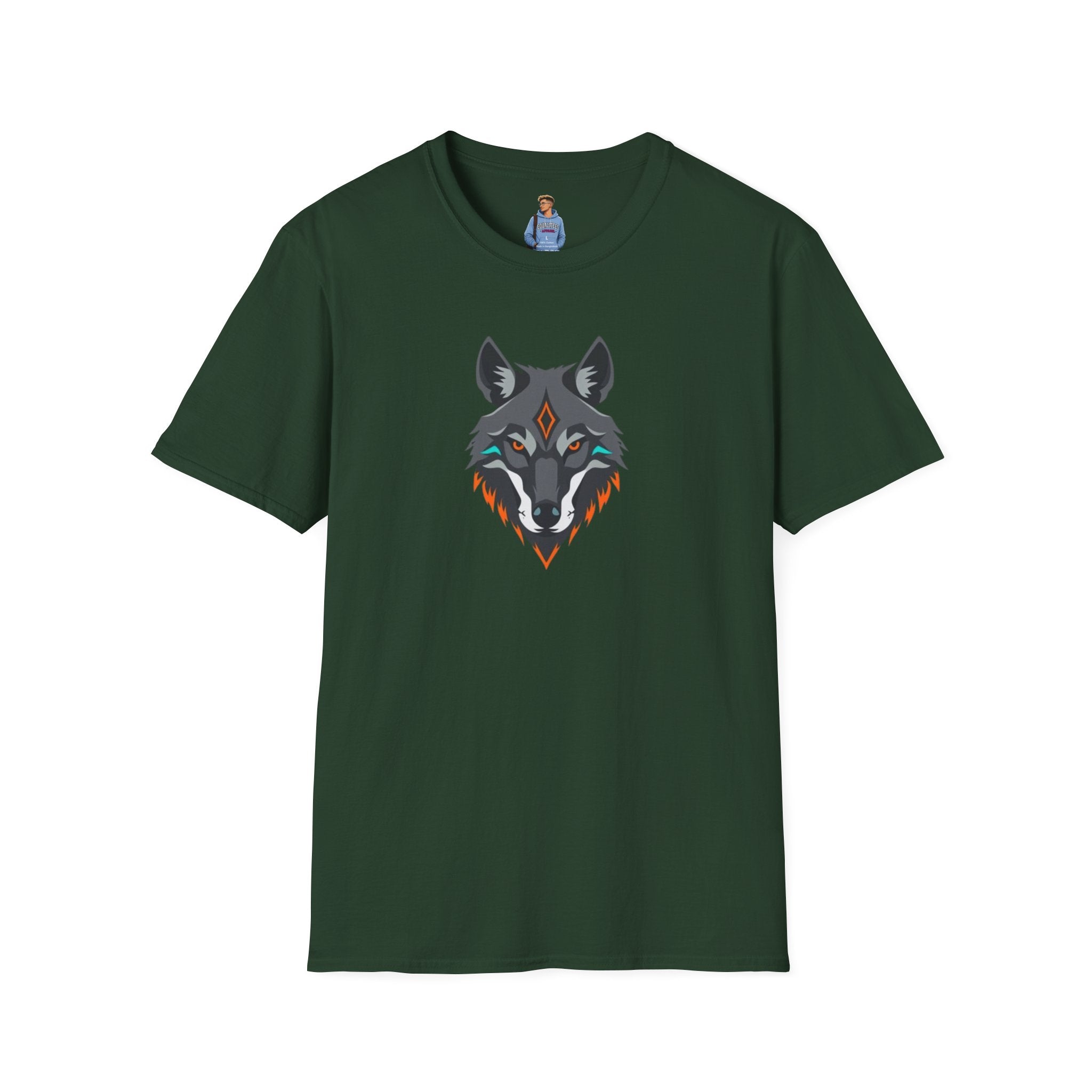 Mystical Wolf Design Unisex Softstyle T-shirt