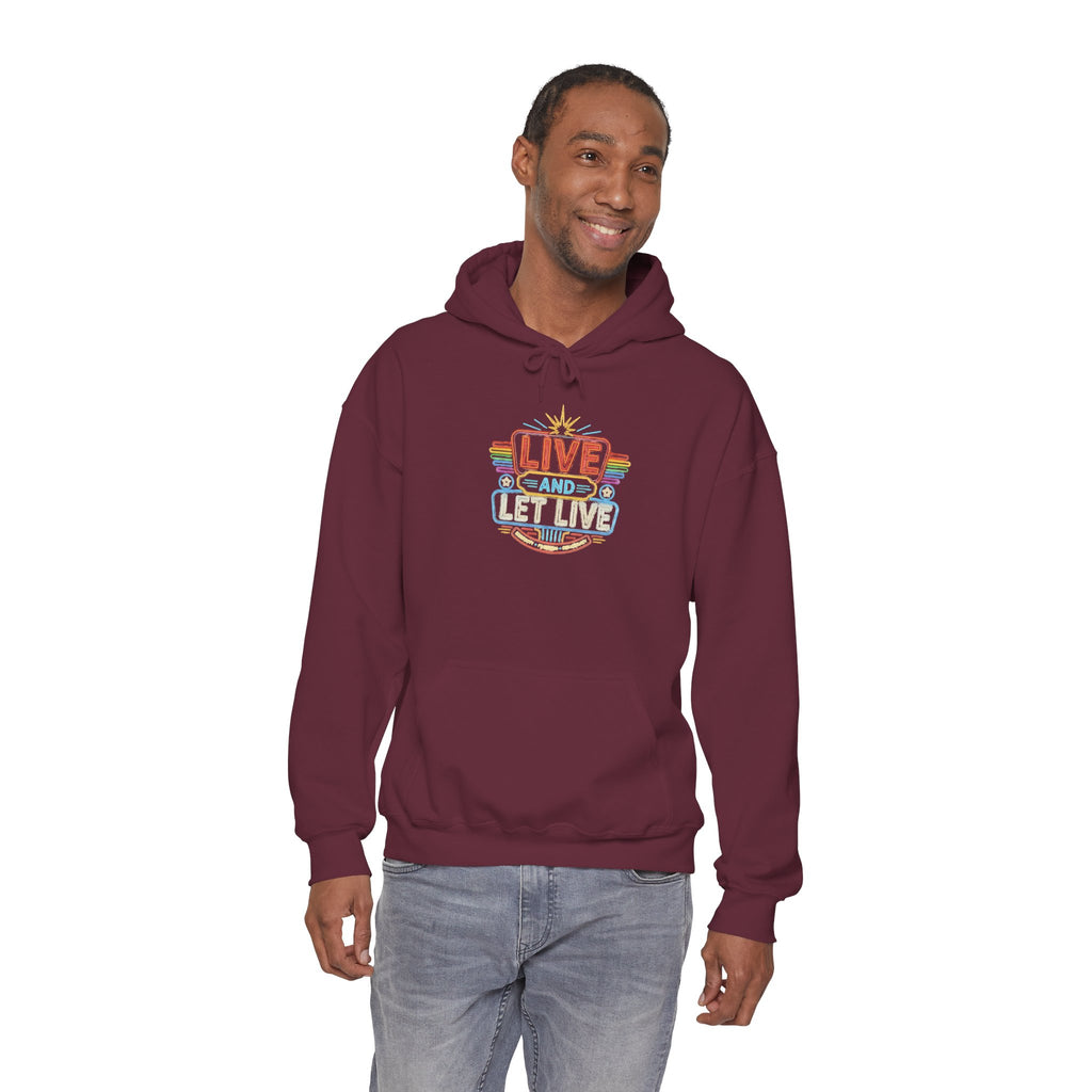 Live And Let Live Hoodie — Retro Peace Graphic Pullover