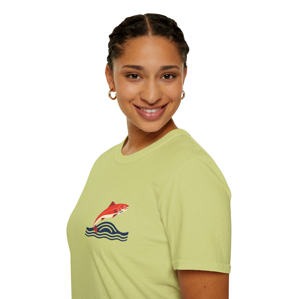 Jumping Salmon Native Pride Softstyle Unisex T-shirt