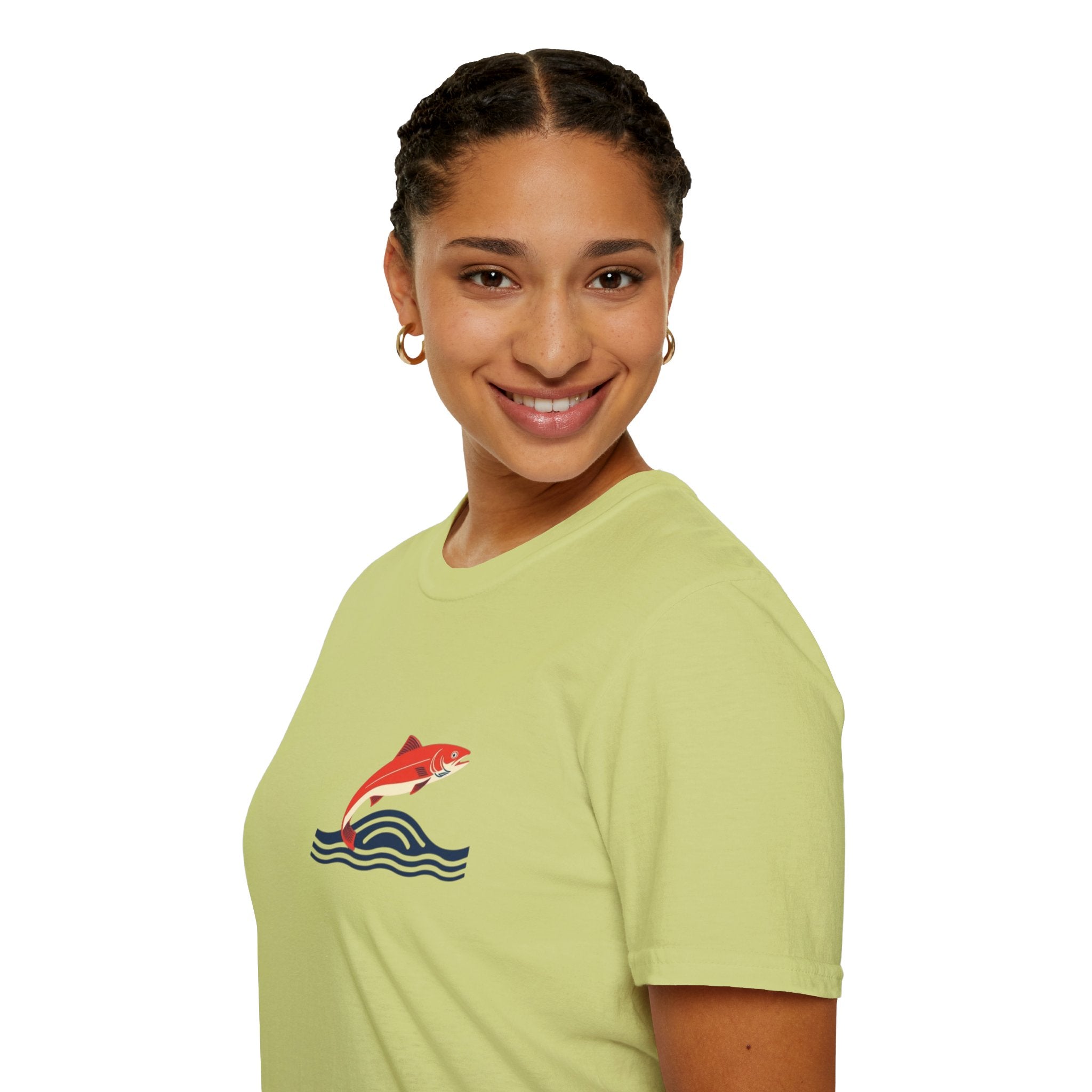Jumping Salmon Native Pride Softstyle Unisex T-shirt