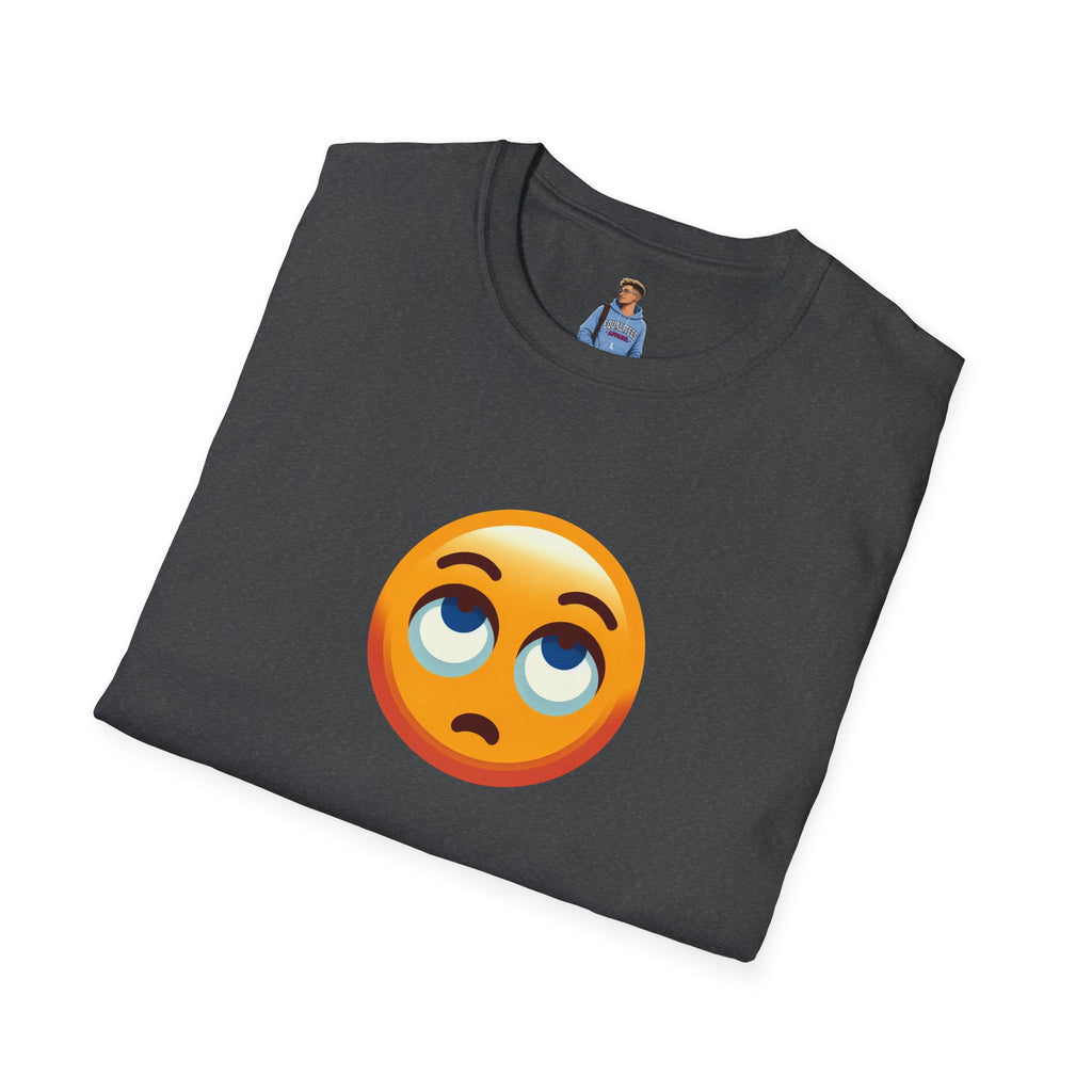 Camiseta unisex de estilo suave con emoji de ojos en blanco | Camiseta gráfica informal para el día a día