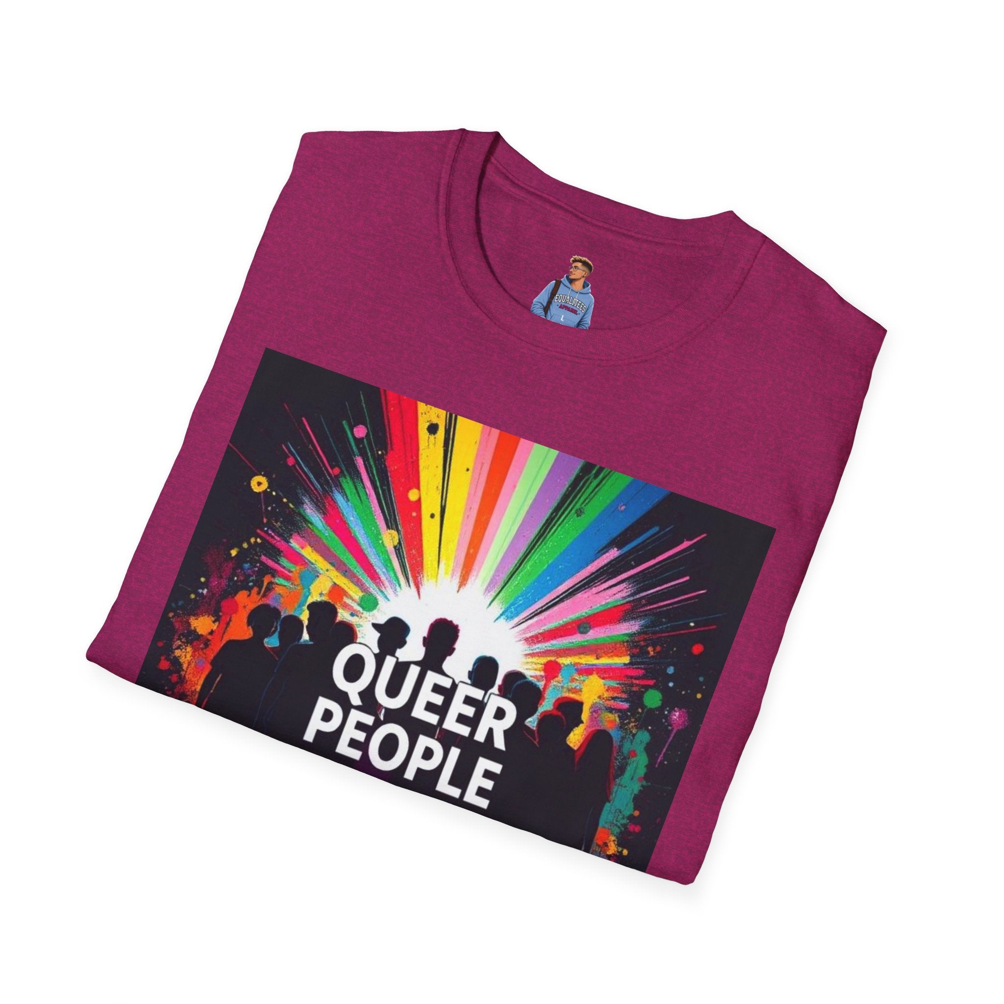 Unisex Softstyle T-Shirt - 'Queer People Belong Everywhere' Pride Graphic Tee