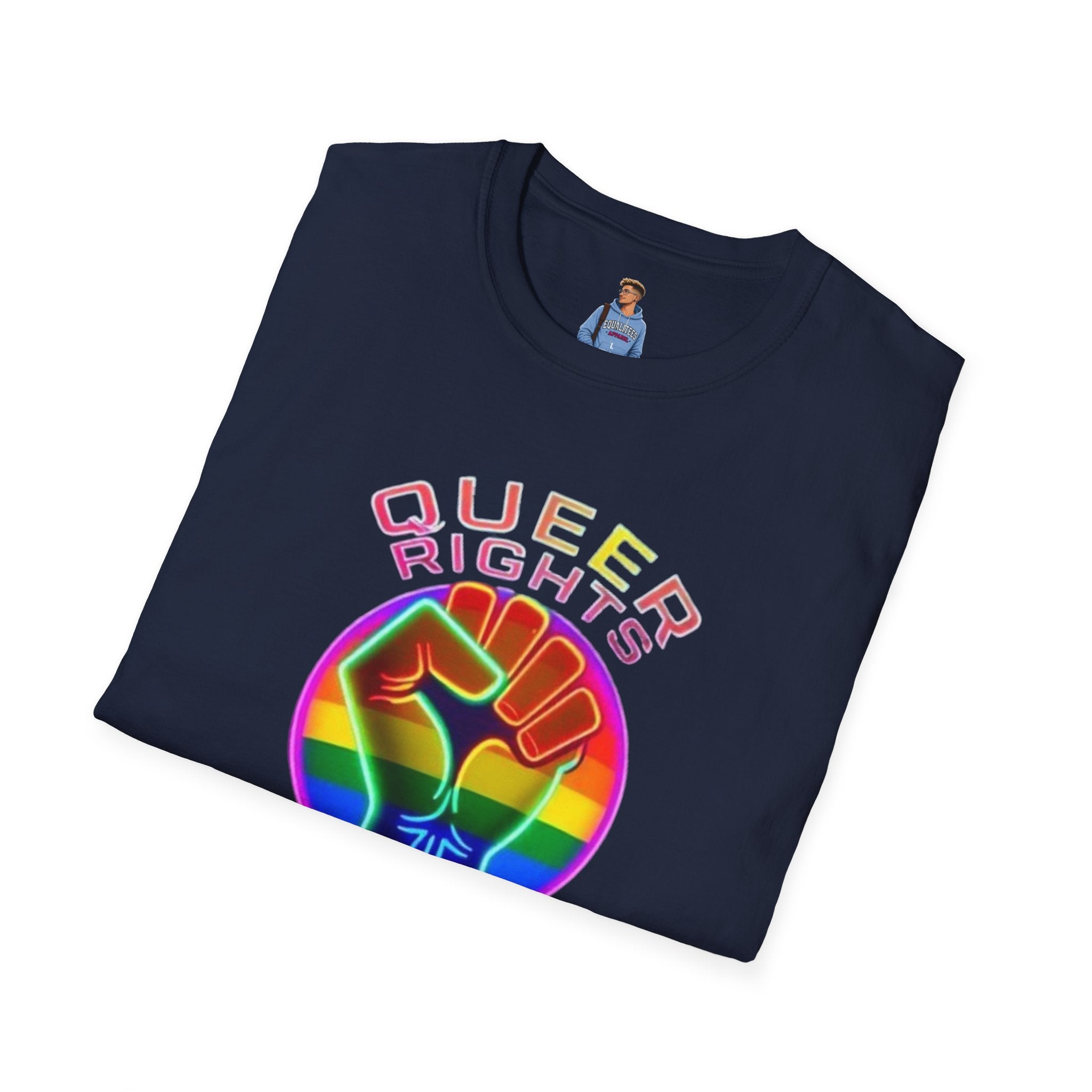 Unisex Softstyle T-Shirt - Queer Rights Are Human Rights Statement Tee