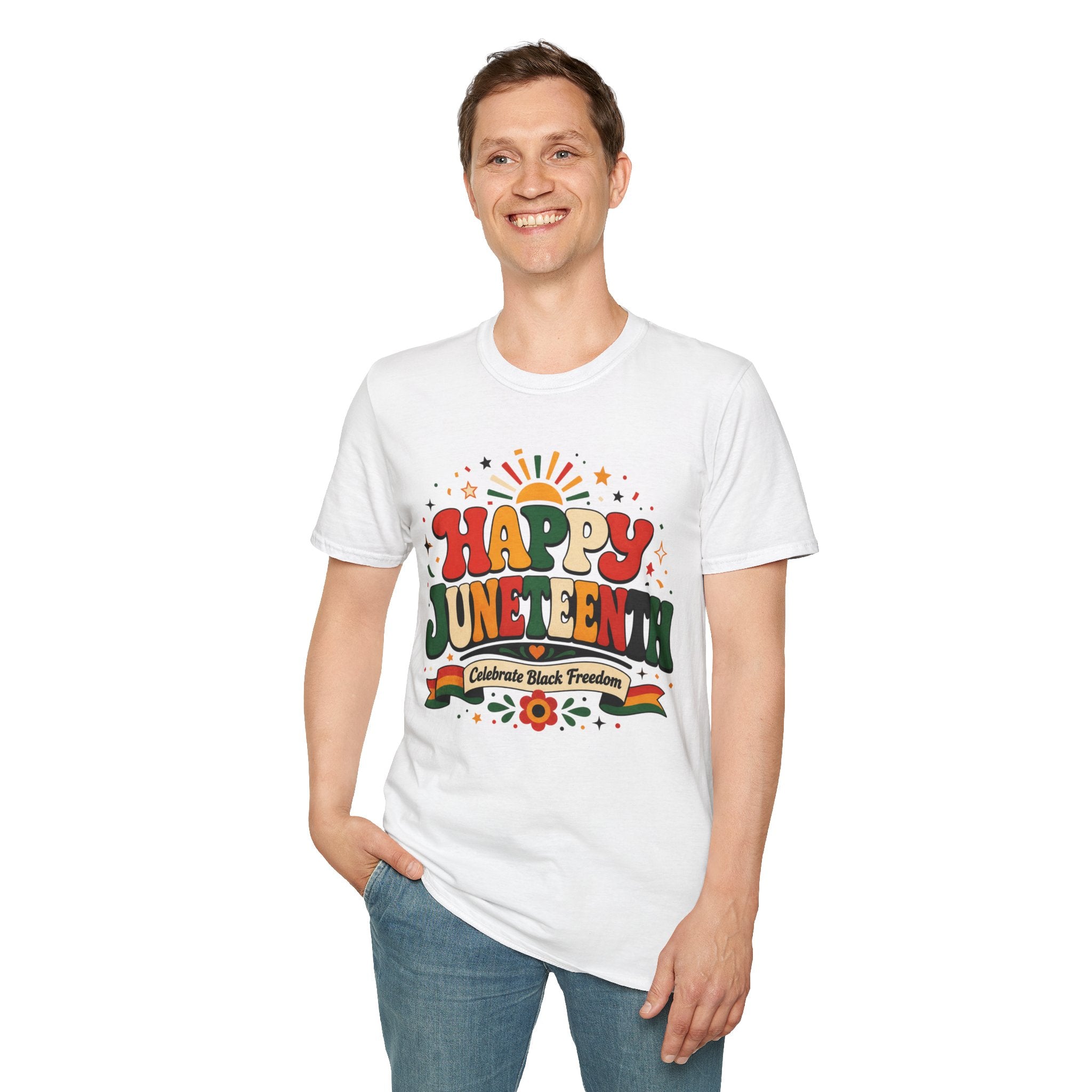 Juneteenth T-Shirt - "Happy Juneteenth" Retro Celebration Tee