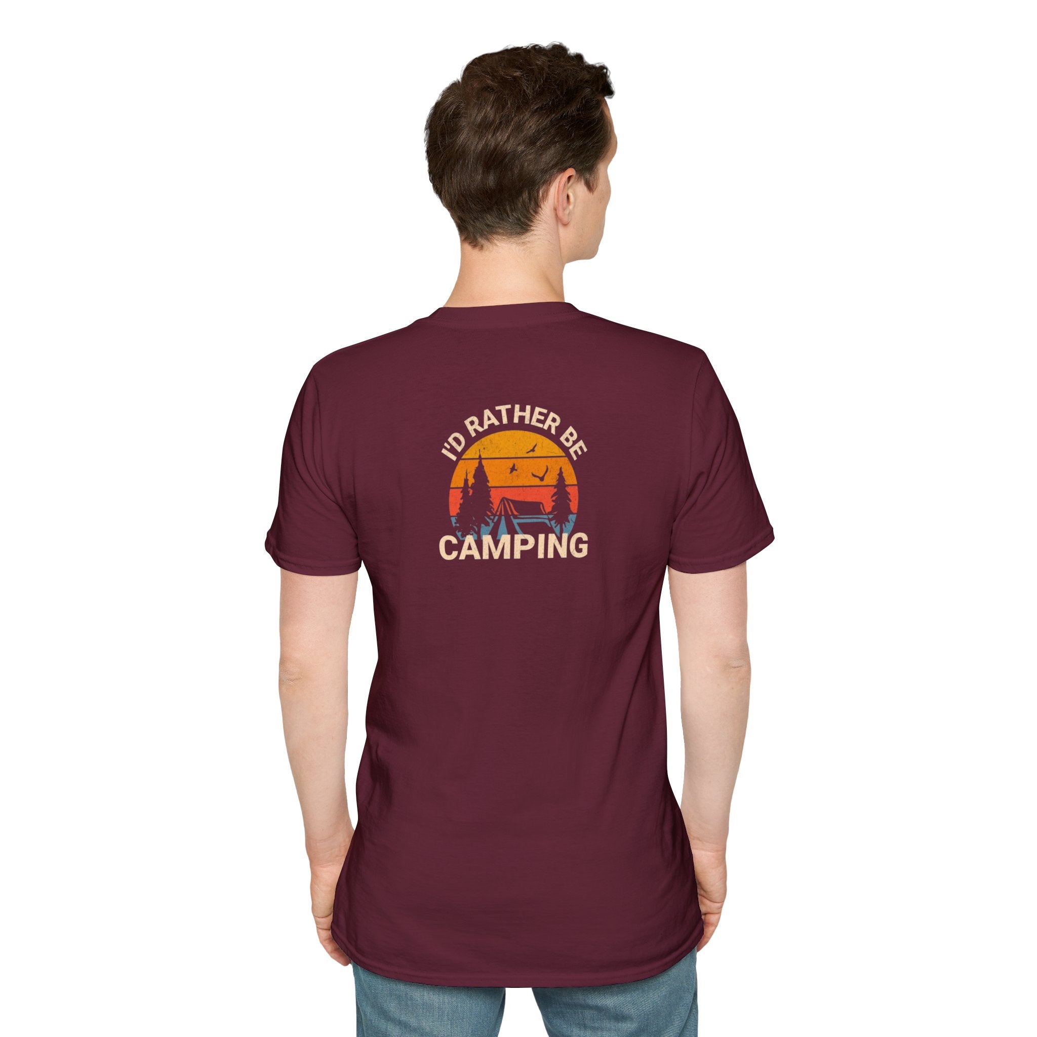 Unisex Softstyle T-Shirt - 'I'd Rather Be Camping' Adventure Tee