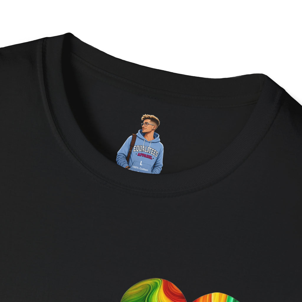 Camiseta unisex Softstyle - Diseño de corazón de orgullo con la frase 'La existencia es resistencia'
