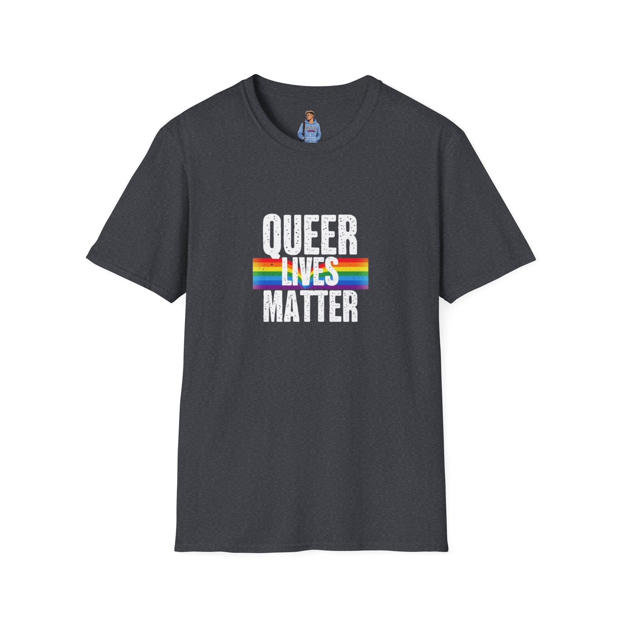 Queer Lives Matter Unisex Softstyle T-Shirt - Support LGBTQ+ Rights