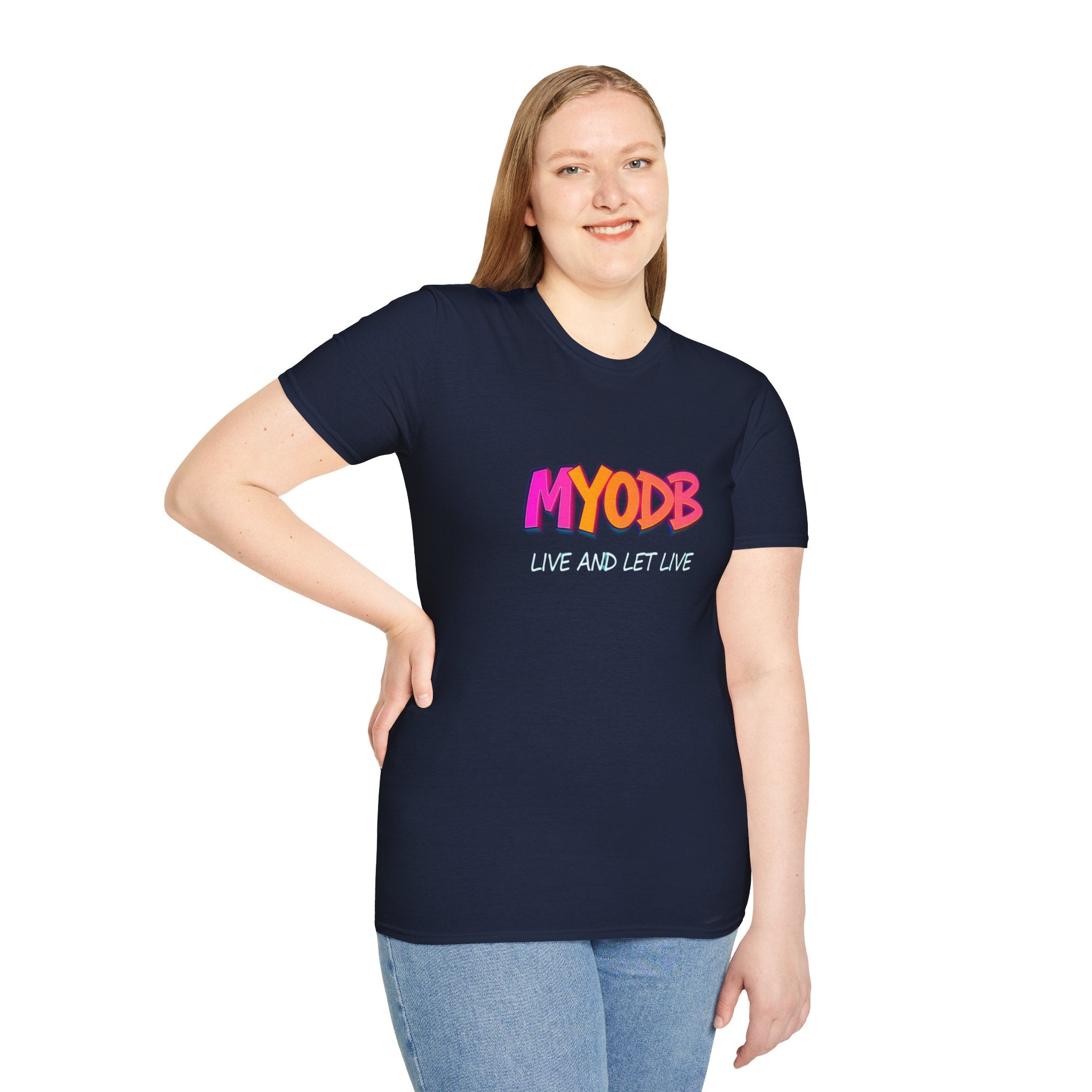 Camiseta MYODB "Vive y deja vivir" | Camiseta unisex de estilo suave | Ropa informal
