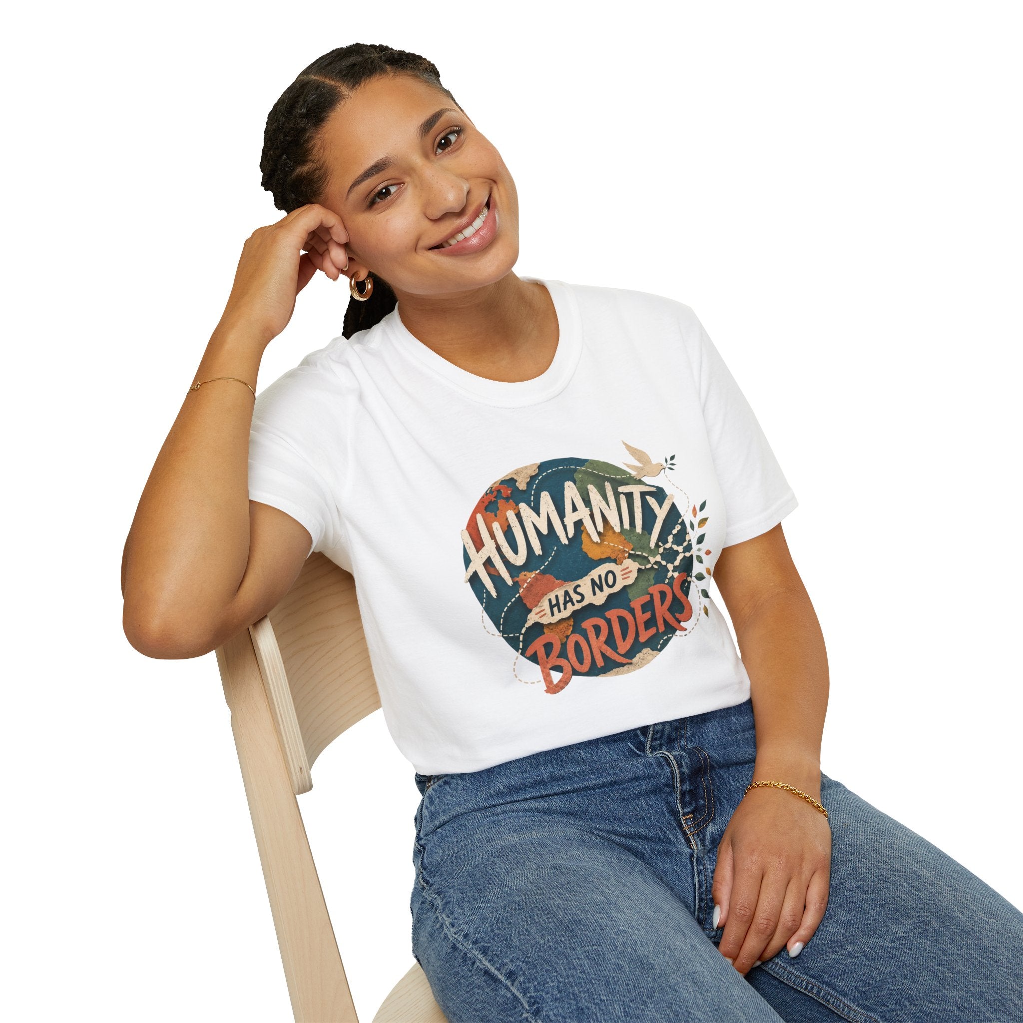 Humanity Has No Borders T-Shirt — Earth & Peace Graphic Tee