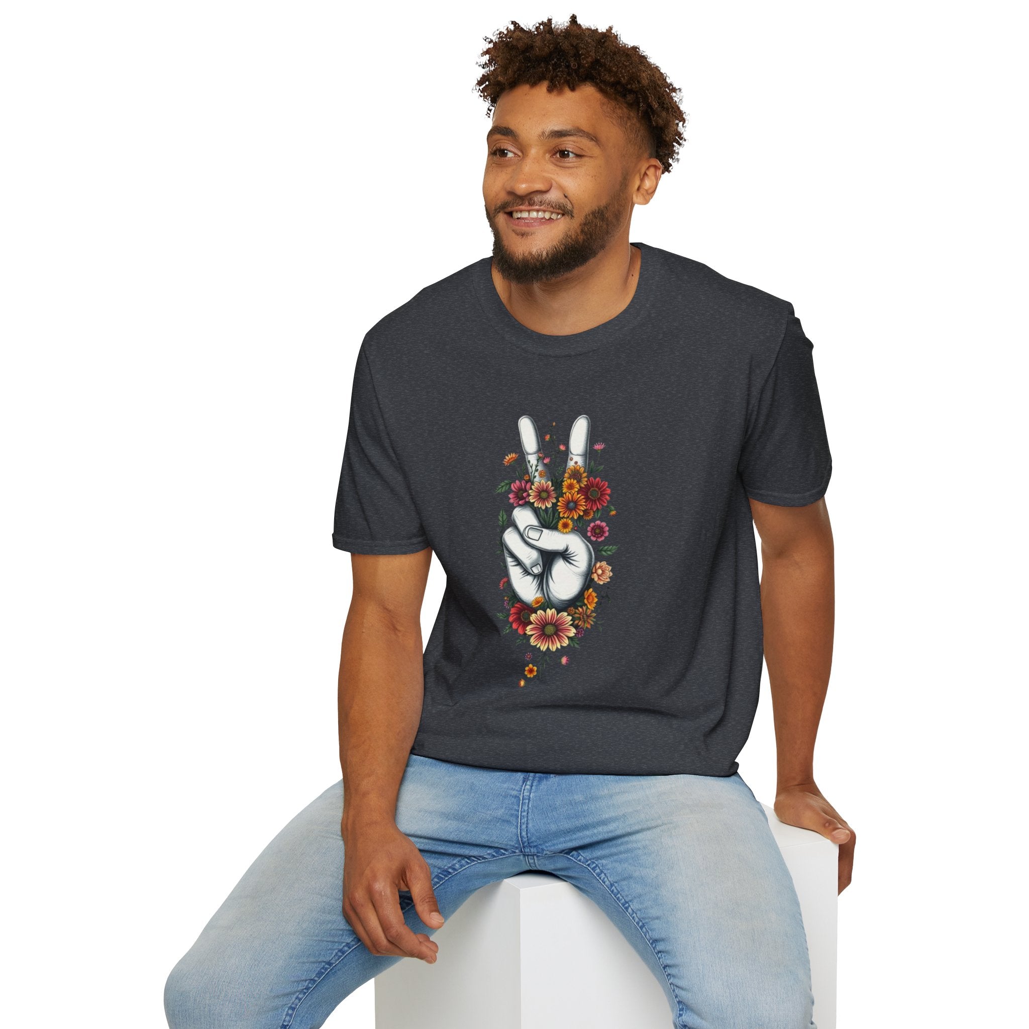 Camiseta unisex de estilo suave Grow Peace: inspiración boho, perfecta para festivales y uso diario