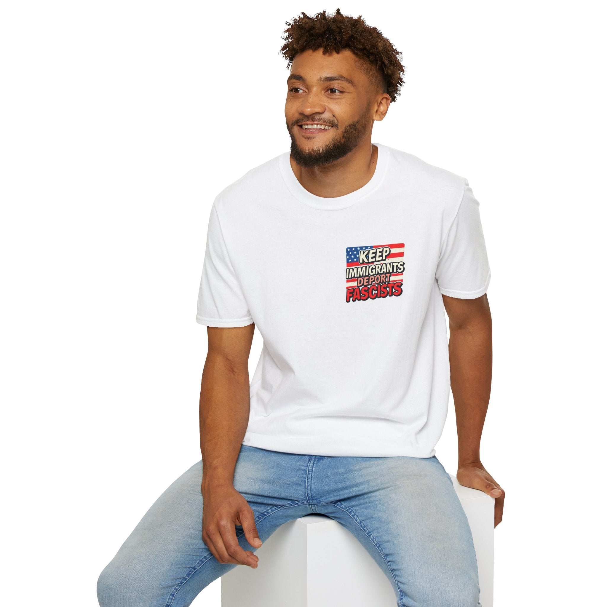 Keep Immigrants Deport Fascists Unisex Softstyle T-Shirt