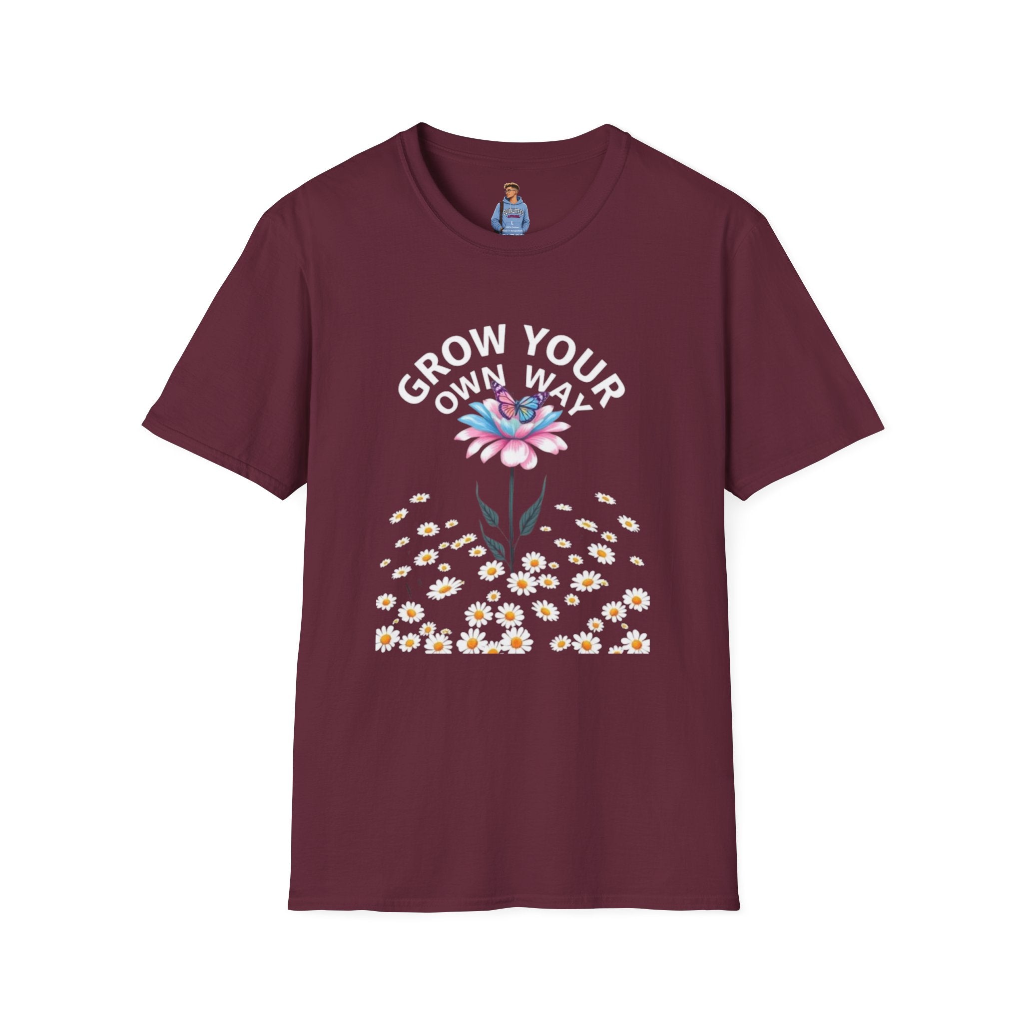 Grow Your Own Way Trans Pride Unisex T-Shirt - Floral Design for Garden Lovers