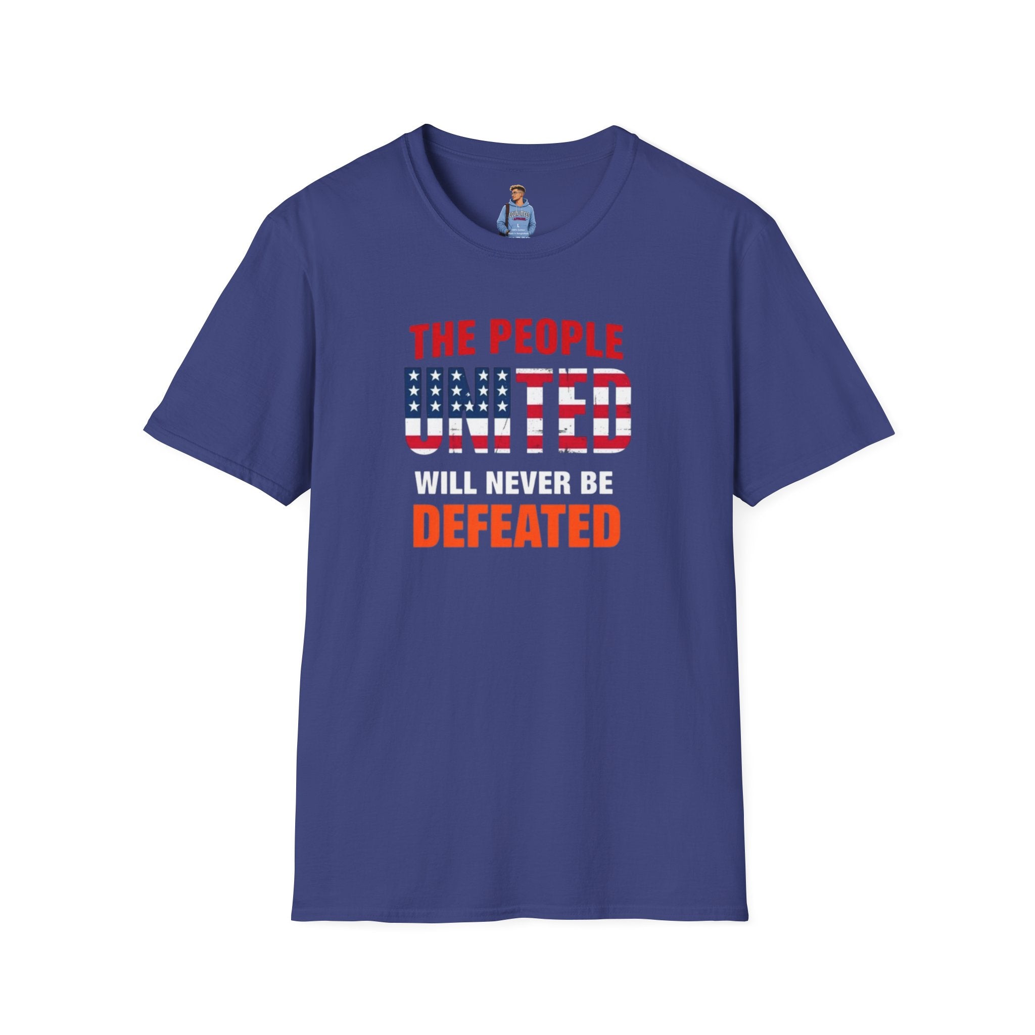 Camiseta unisex de estilo suave con gráficos "El Pueblo Unido" y "Los valores MAGA no son valores estadounidenses".