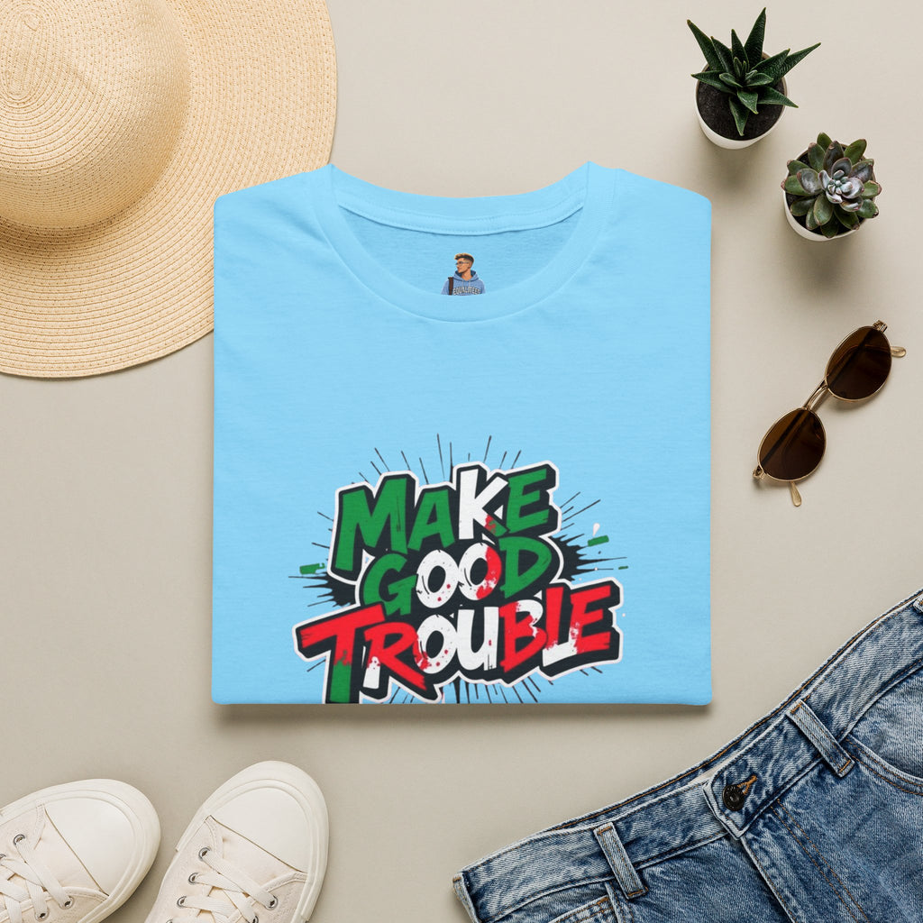 Camiseta unisex de estilo suave Make Good Trouble | Divertida camiseta gráfica para activistas y creadores de tendencias