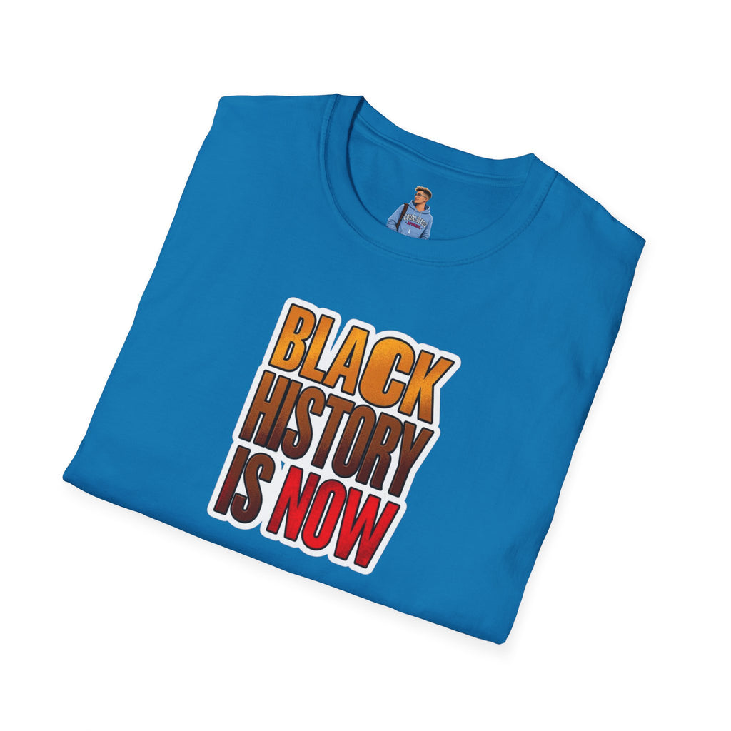 Camiseta unisex Softstyle: camiseta inspiradora "La historia negra es ahora"