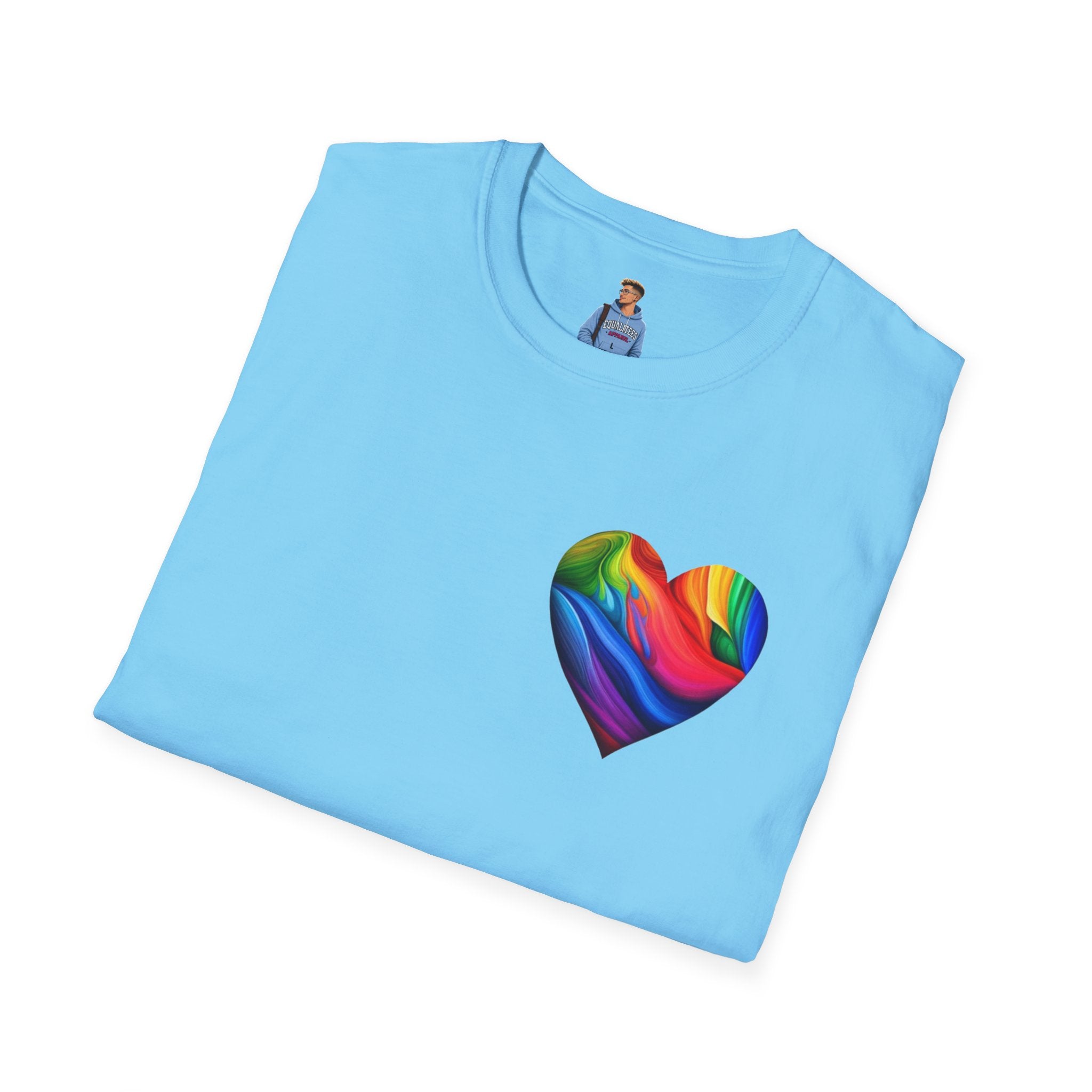 Camiseta unisex Softstyle - Diseño de corazón de orgullo con la frase 'La existencia es resistencia'