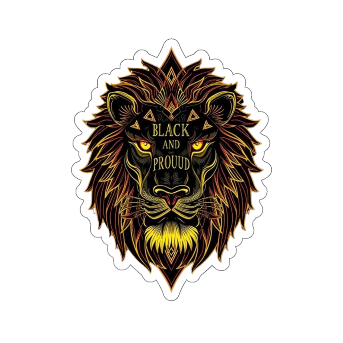 Black And Proud Lion Sticker - EqualiTees.Me