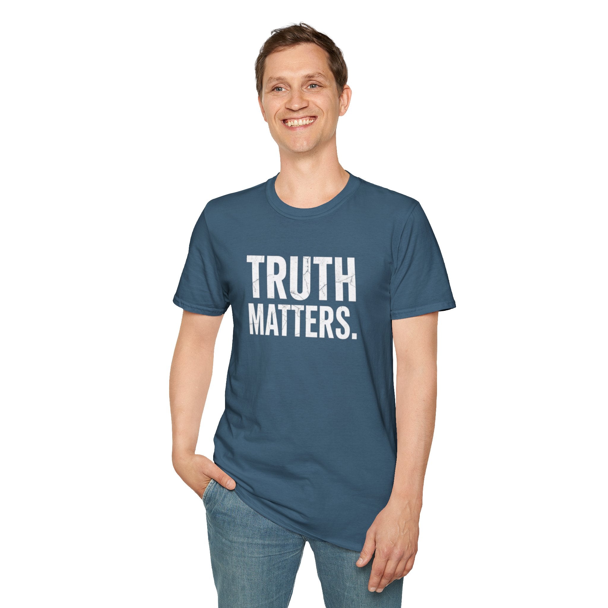 Camiseta unisex de estilo suave: camiseta con el lema "La verdad importa", ideal para activistas y uso diario.