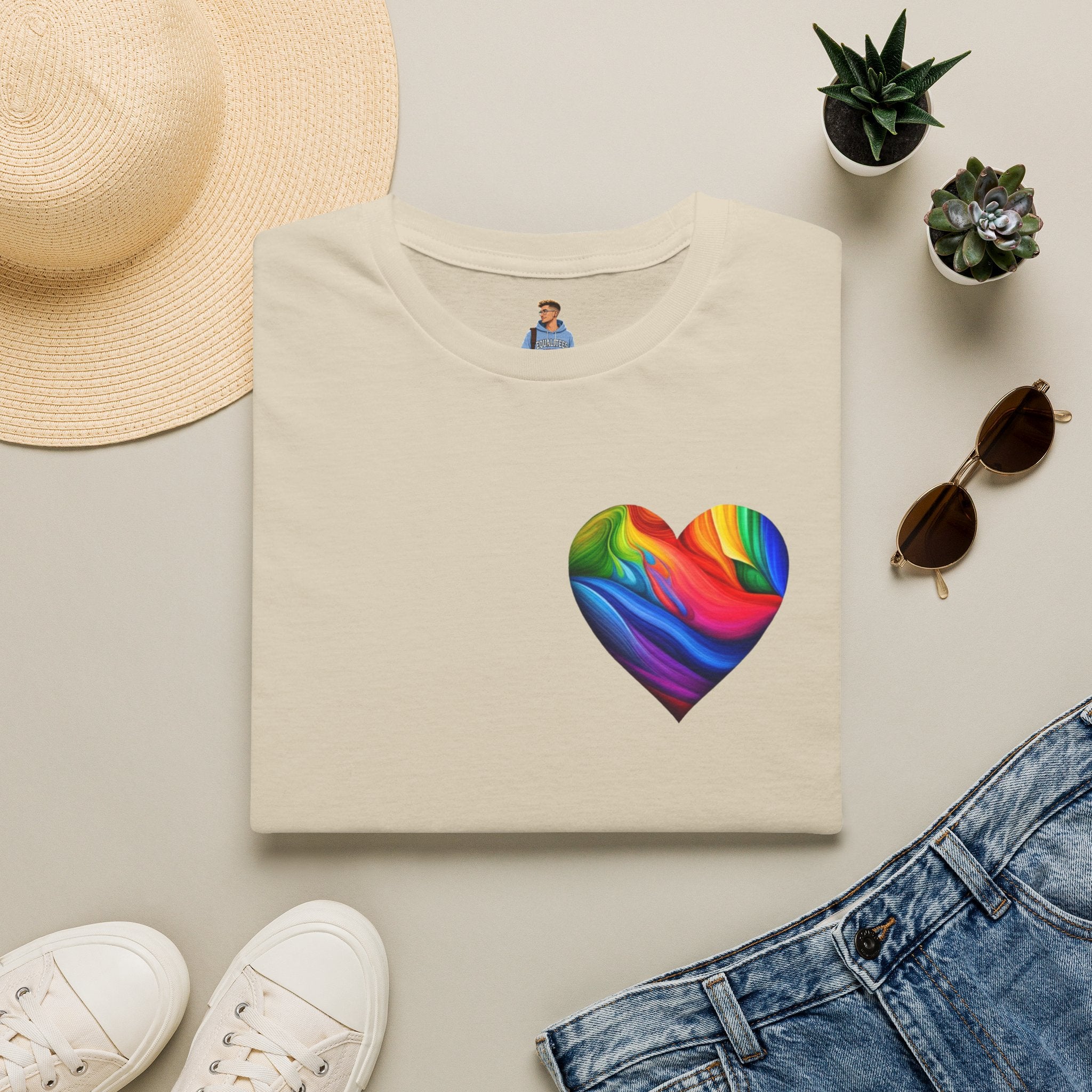 Camiseta unisex Softstyle - Diseño de corazón de orgullo con la frase 'La existencia es resistencia'