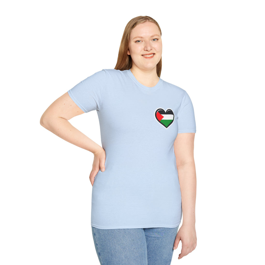 Camiseta unisex de estilo suave: "Apoya a Gaza y todos somos Palestina".