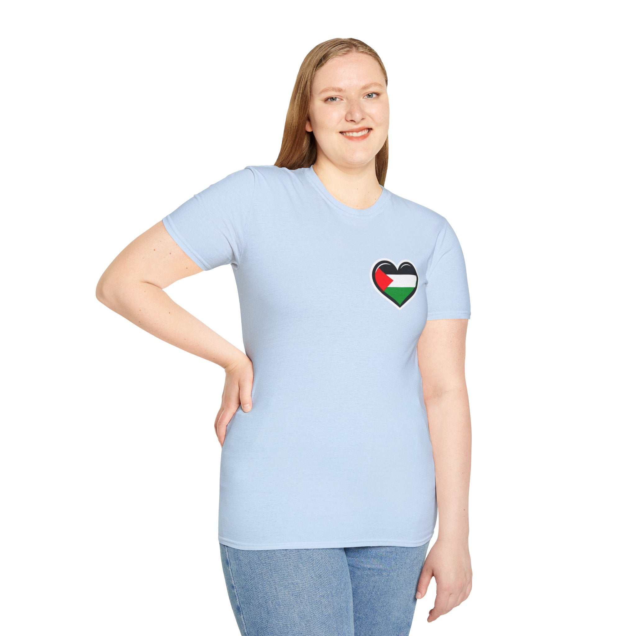 Camiseta unisex de estilo suave: "Apoya a Gaza y todos somos Palestina".