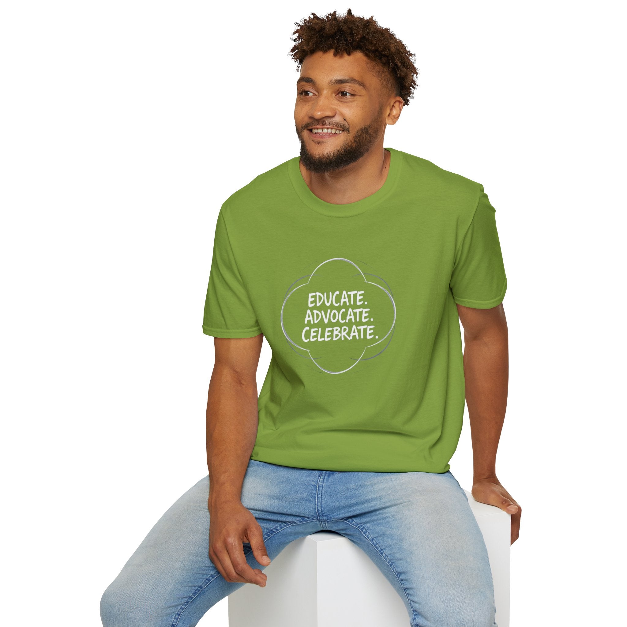 Subtle Pride Educate Advocate Celebrate Minimalist T-Shirt for Every Occasion