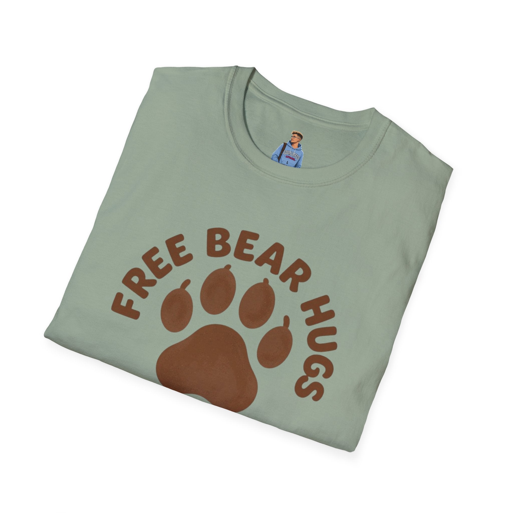 Free Bear Hugs T-Shirt — Cute Paw Print Wildlife Tee