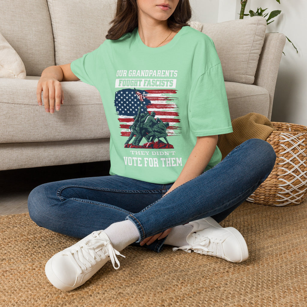 Unisex Softstyle T-Shirt: 'Our Grandparents Fought Fascists' Patriotic Tee
