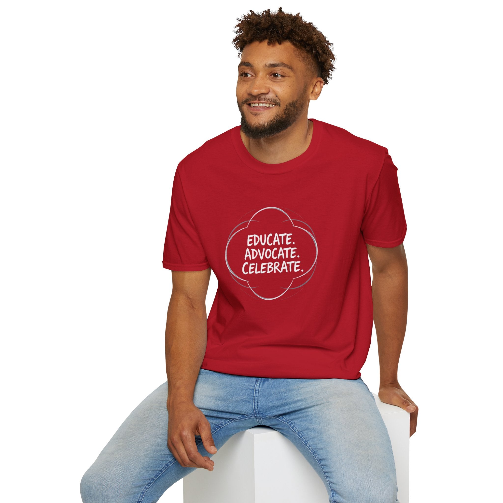Subtle Pride Educate Advocate Celebrate Minimalist T-Shirt for Every Occasion