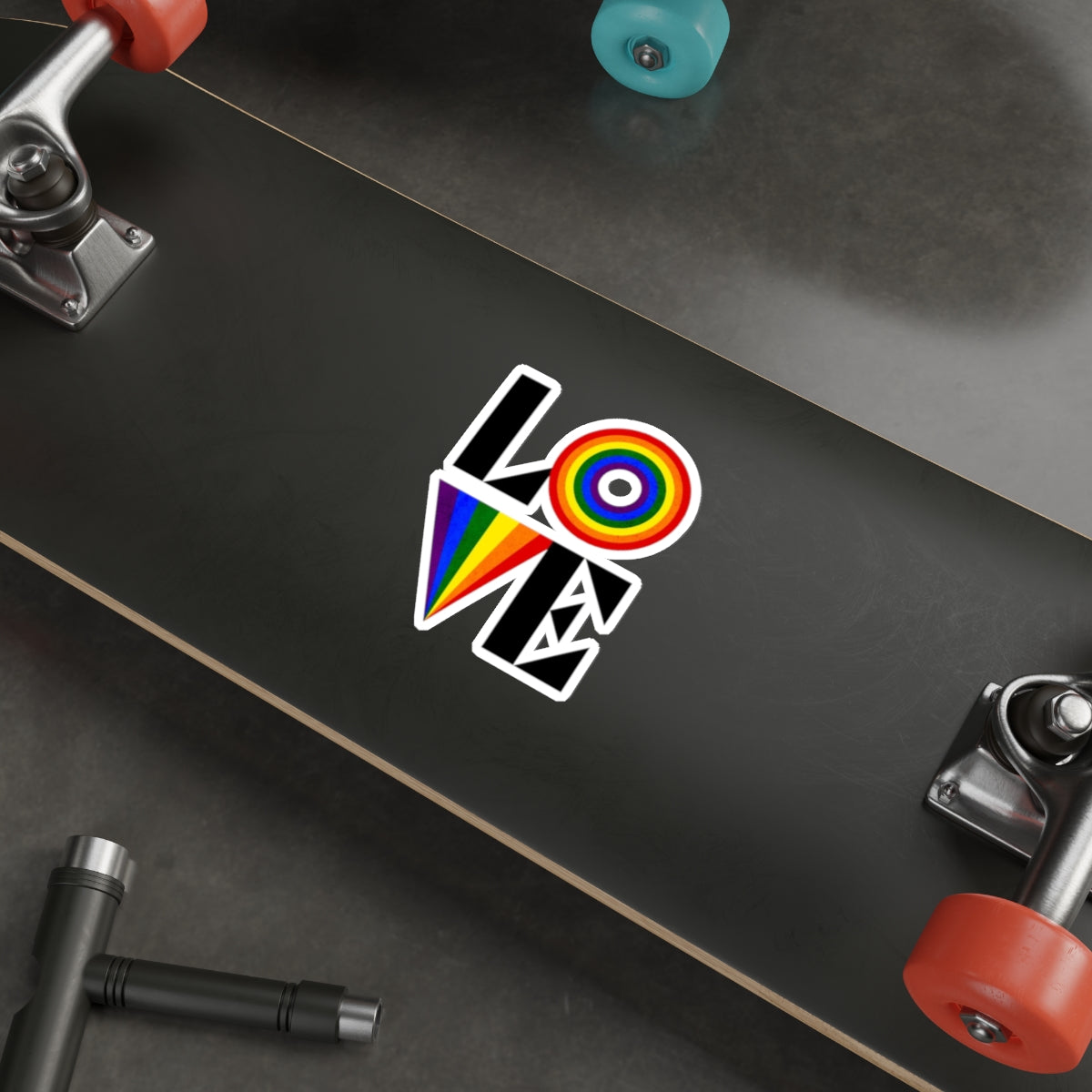 Die-Cut Stickers - Rainbow LOVE - EqualiTees.Me