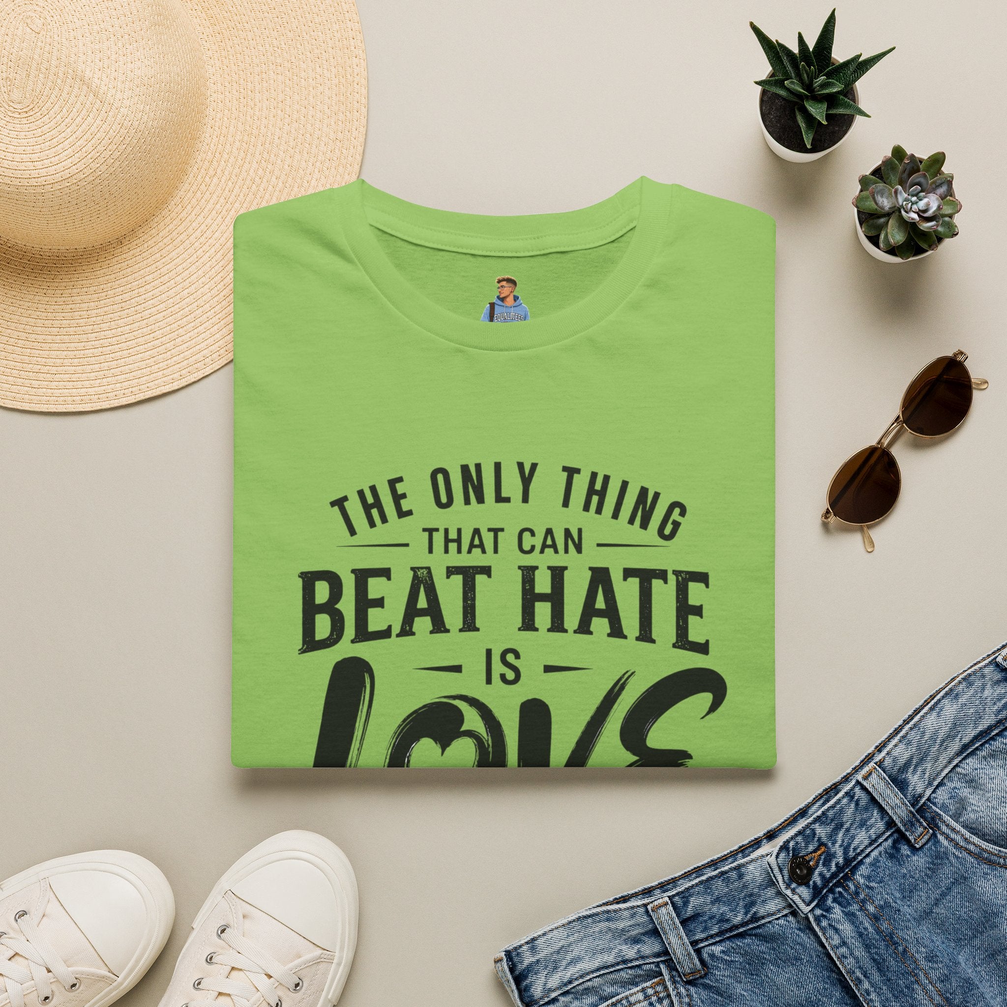 T-Shirt — "The Only Thing That Can Beat Hate Is Love" Inspirational Tee