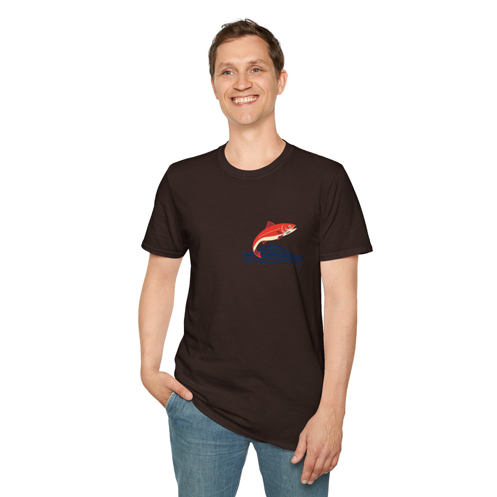 Jumping Salmon Native Pride Softstyle Unisex T-shirt