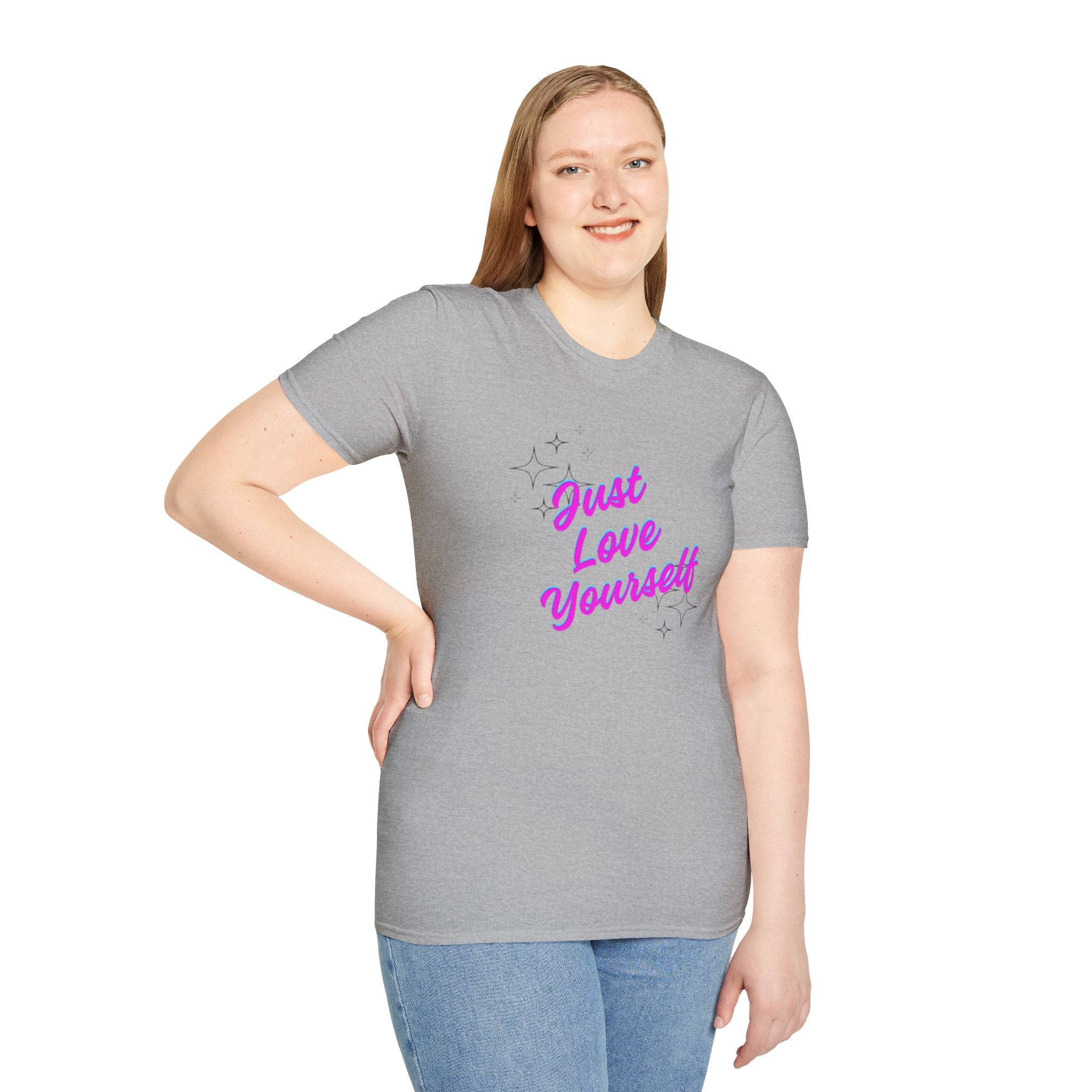 Camiseta unisex de estilo suave "Just Love Yourself": camiseta motivacional para el amor propio
