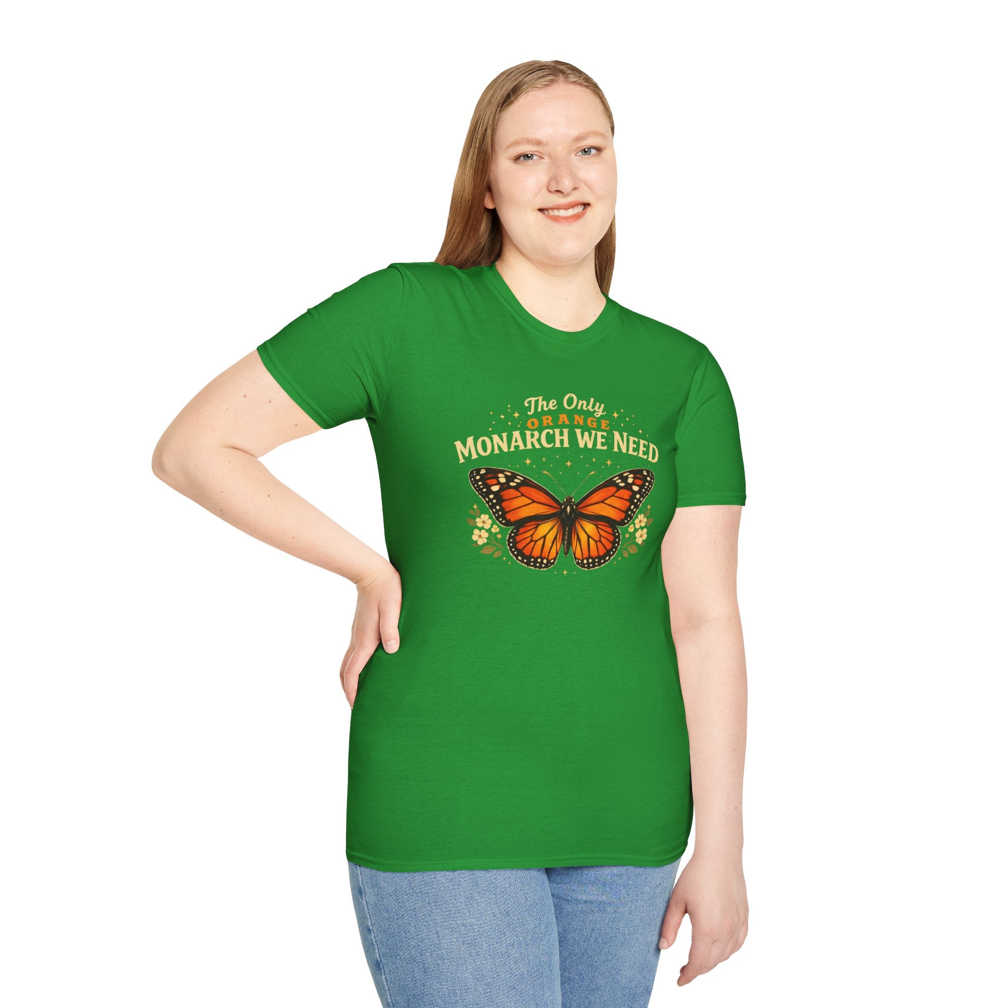Monarch Butterfly T-Shirt — "The Only Orange Monarch We Need" No Kings Tee