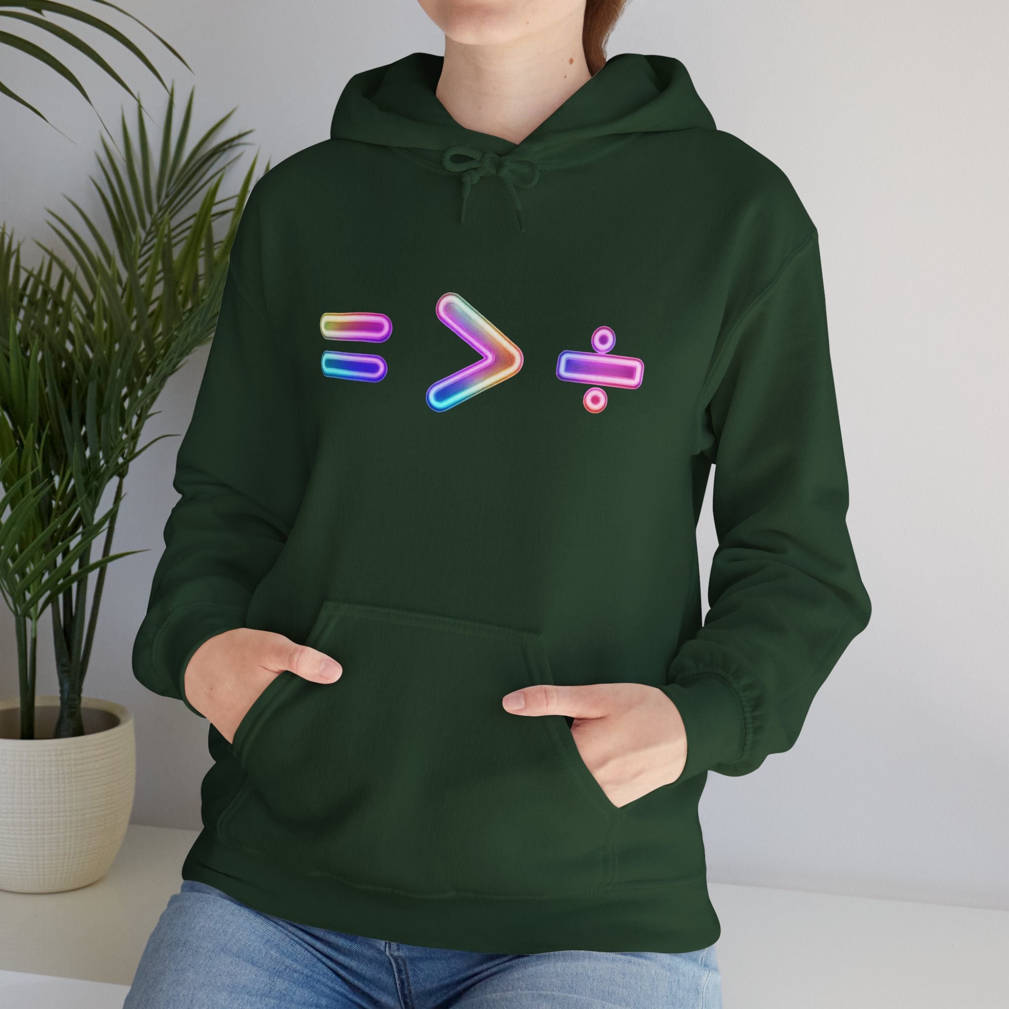 Equality is Greater than Division Neon Style Pullover Hoodie