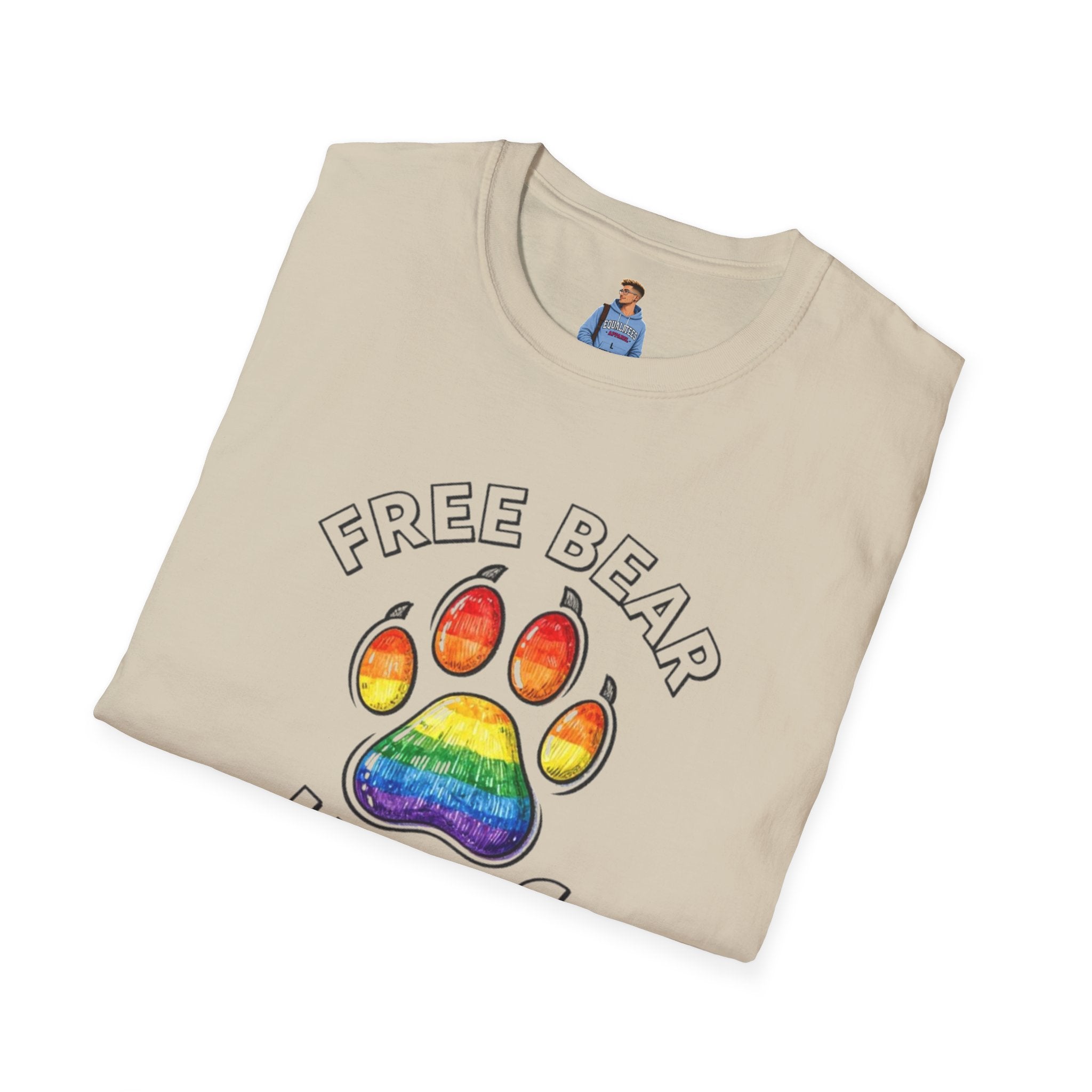 Free Bear Hugs Rainbow Paw T-Shirt