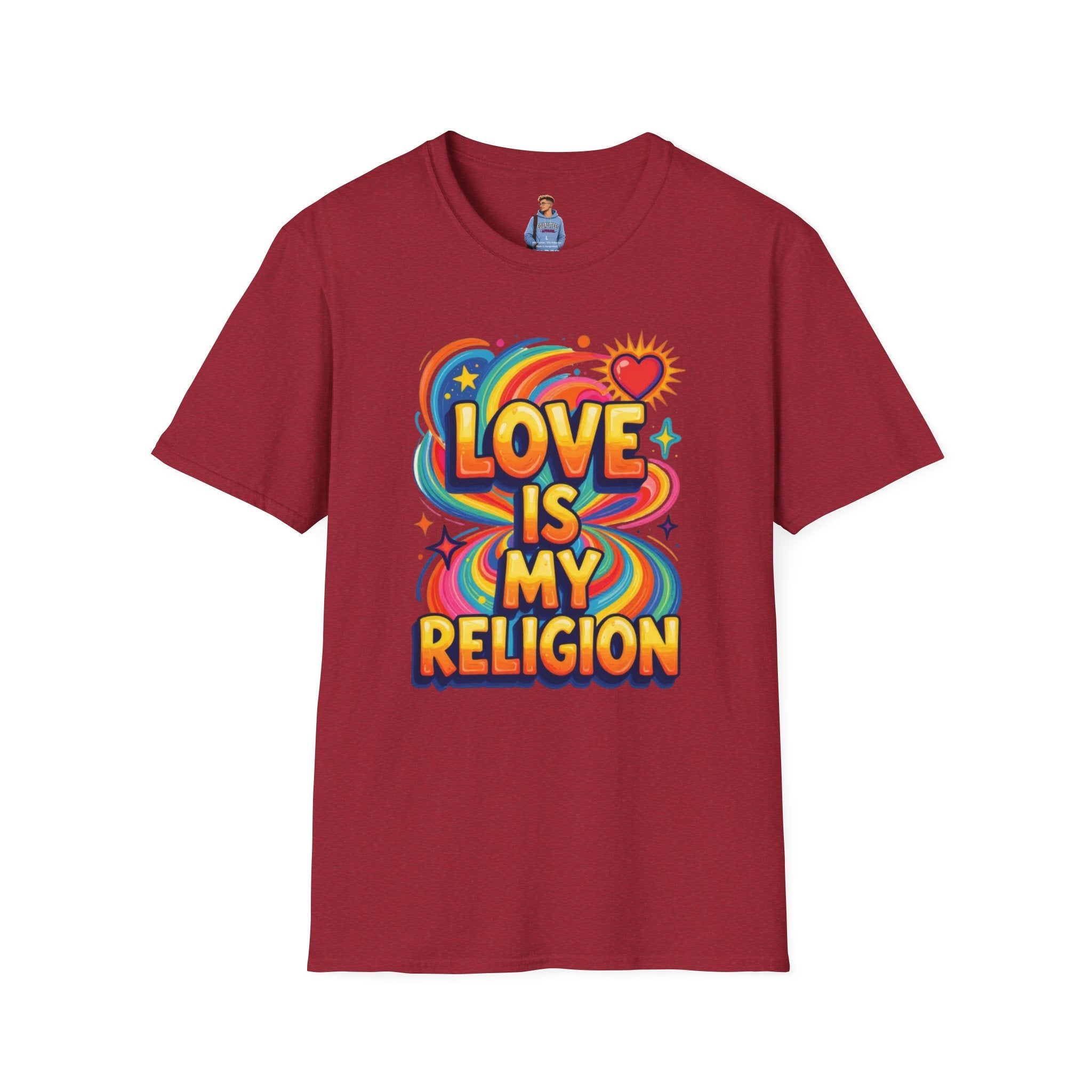 Love Is My Religion Retro Rainbow Graphic T-shirt