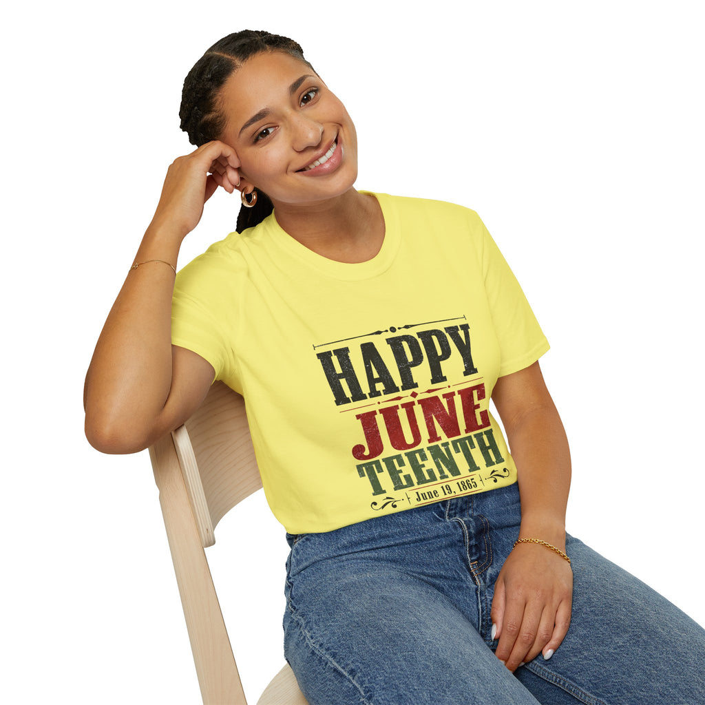 Juneteenth T-Shirt — "Happy Juneteenth" Celebration Tee