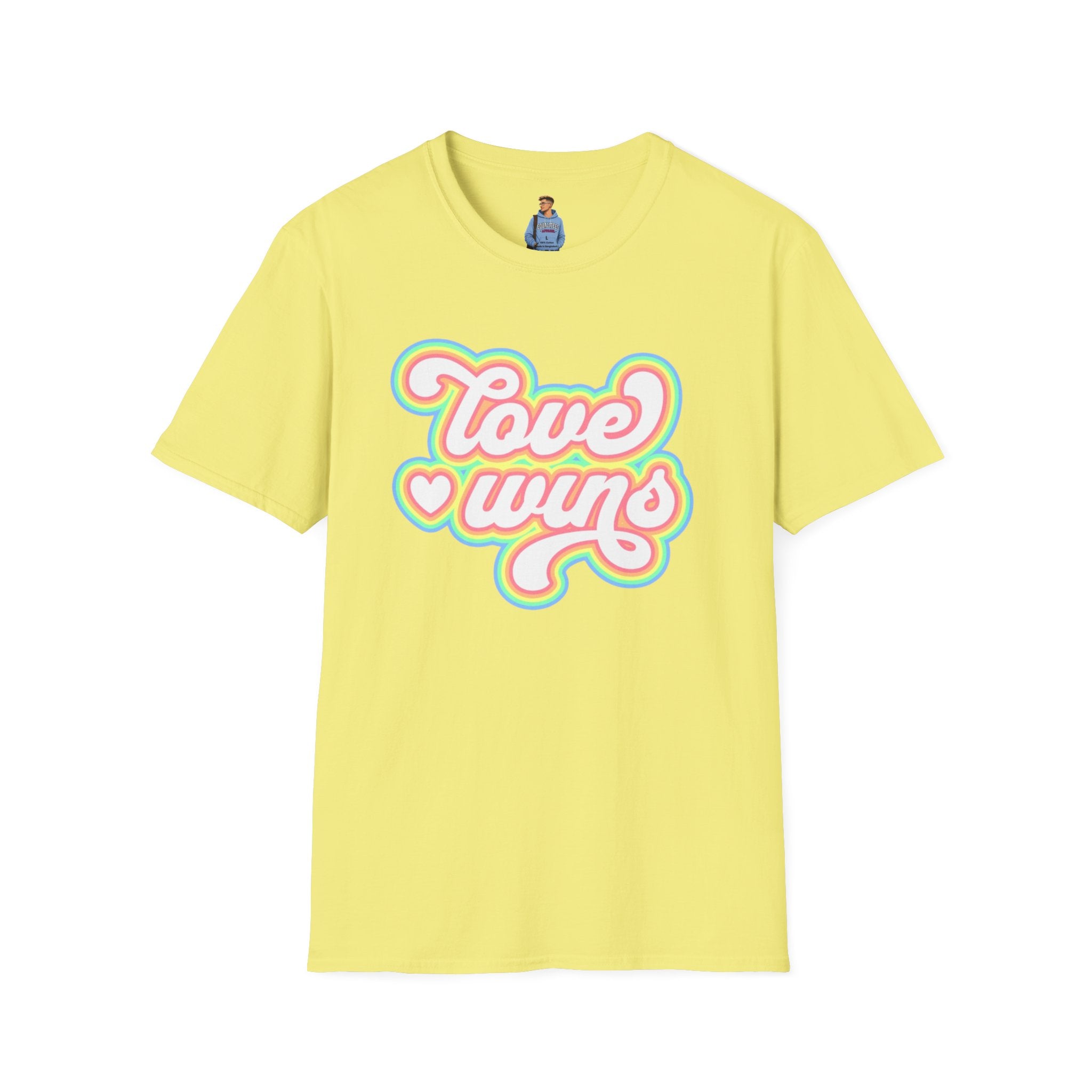 Love Wins Unisex Softstyle T-Shirt - Positive Vibes for Pride and Everyday Wear