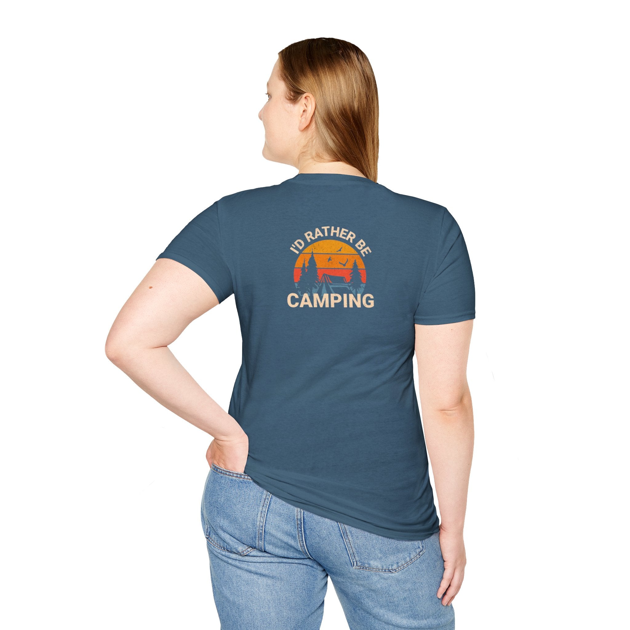 Unisex Softstyle T-Shirt - 'I'd Rather Be Camping' Adventure Tee