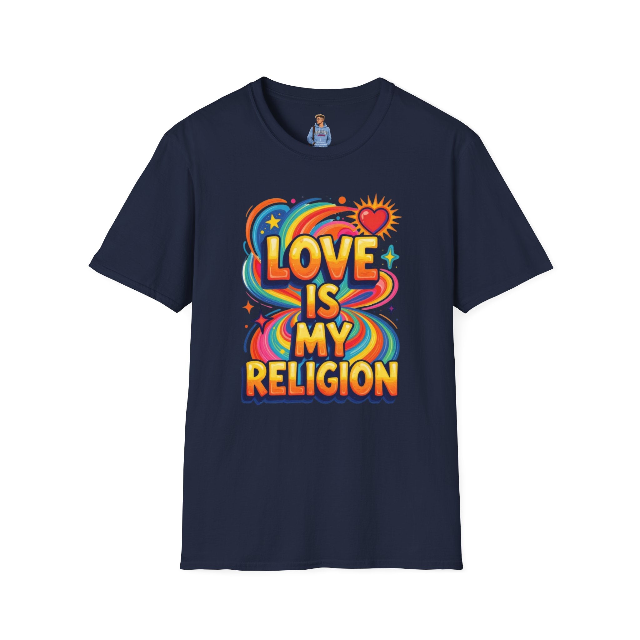 Love Is My Religion Retro Rainbow Graphic T-shirt